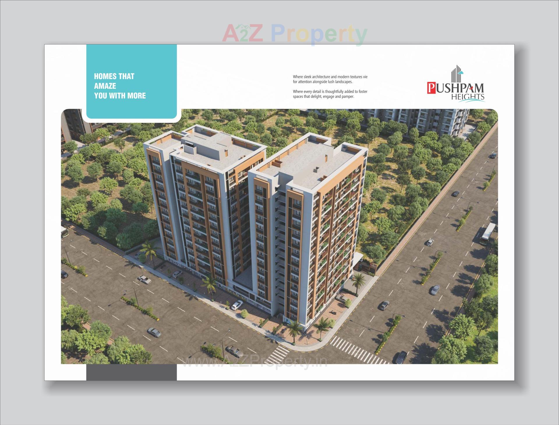 3D Elevation of real estate project Pushpam Heights located at Laxmipura, Ahmedabad, Gujarat