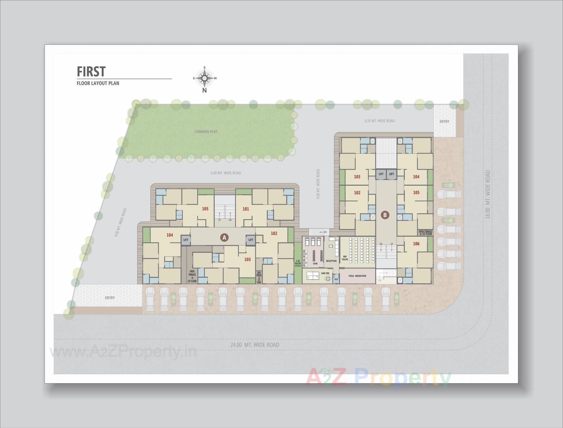 Layout of real estate project Pushpam Heights located at Laxmipura, Ahmedabad, Gujarat