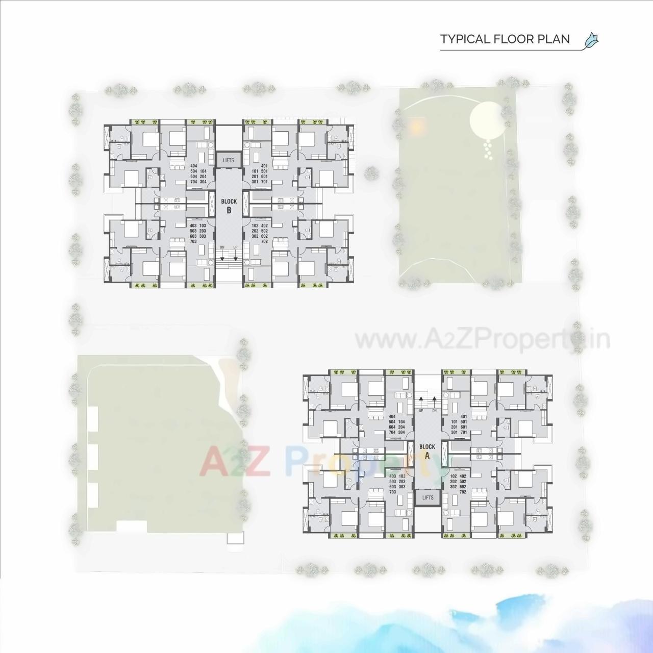 Layout of real estate project Pushpam located at Thaltej, Ahmedabad, Gujarat