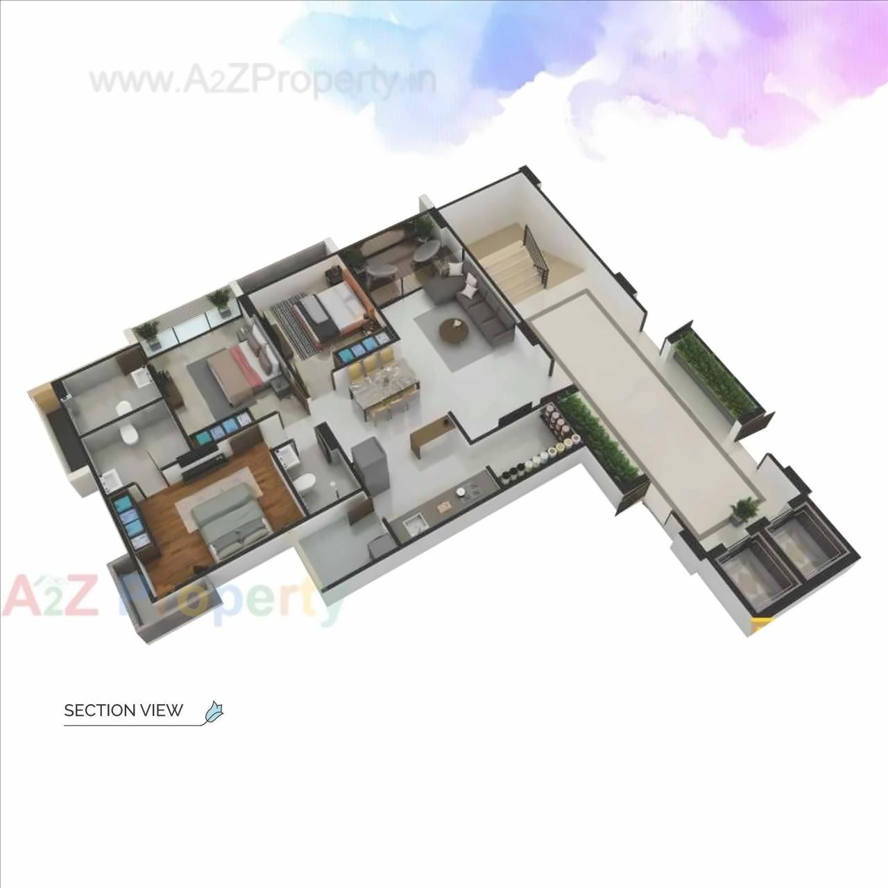 Layout of real estate project Pushpam located at Thaltej, Ahmedabad, Gujarat