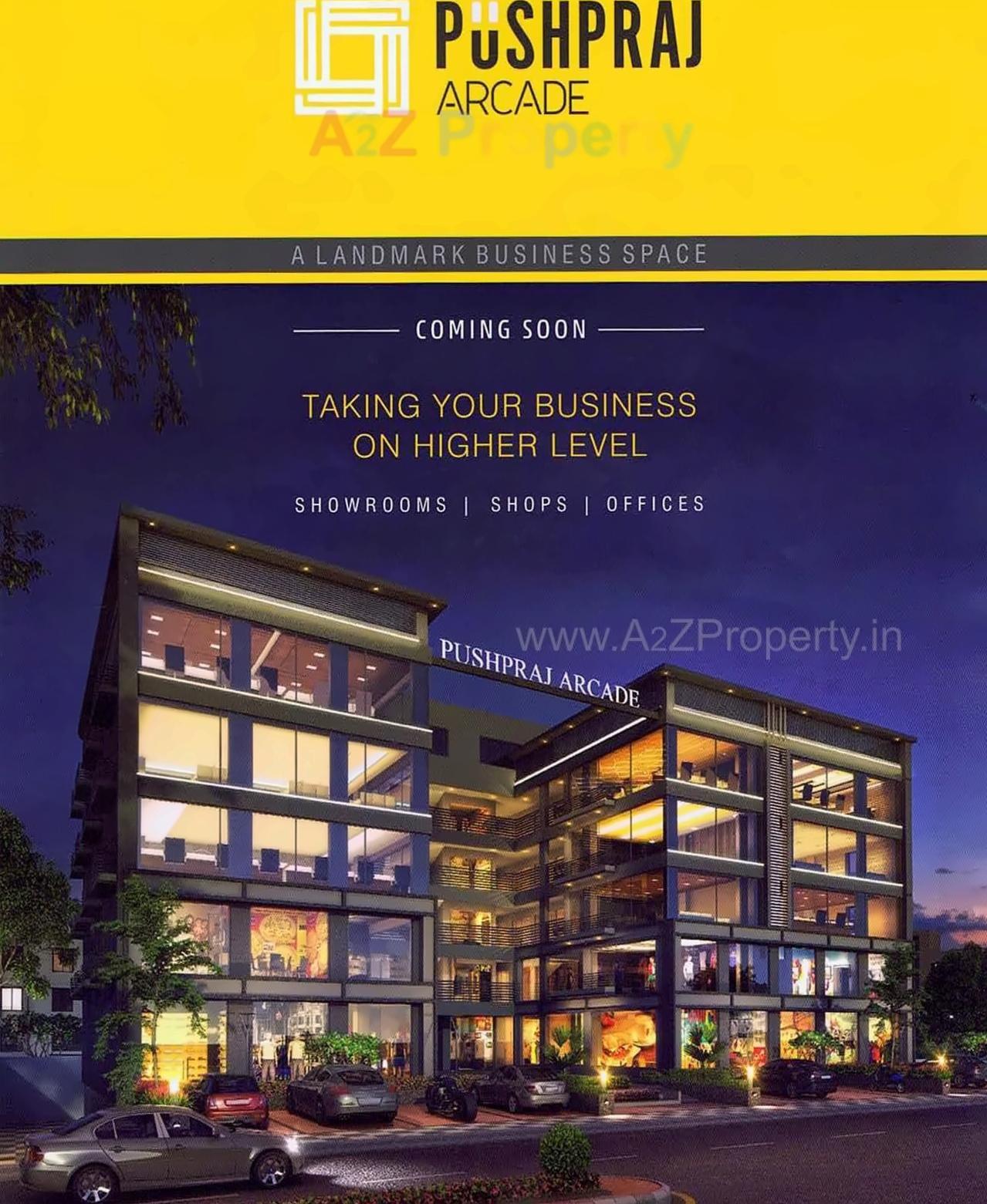 3D Elevation of real estate project Pushpraj Arcade located at Bage-e-firdos, Ahmedabad, Gujarat