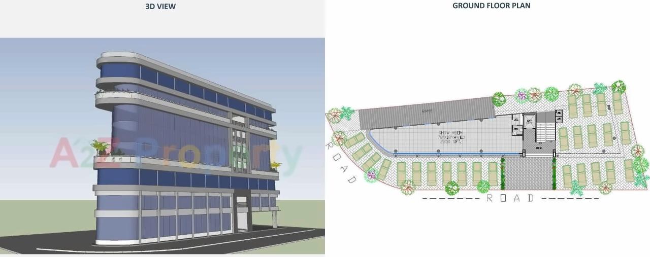 Layout of real estate project Pushti Crossroads located at Memnagar, Ahmedabad, Gujarat