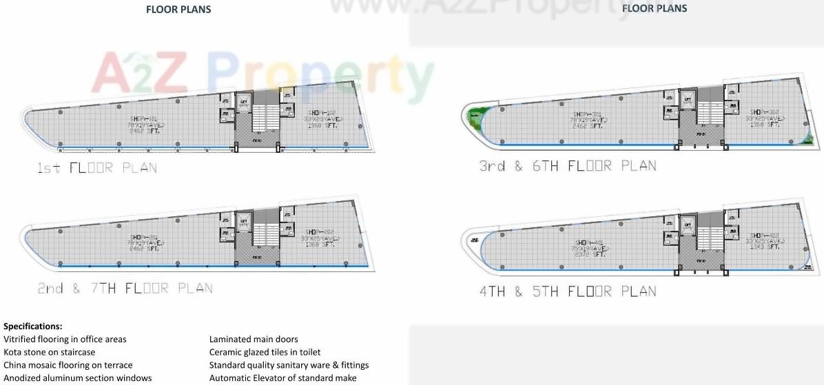 Layout of real estate project Pushti Crossroads located at Memnagar, Ahmedabad, Gujarat