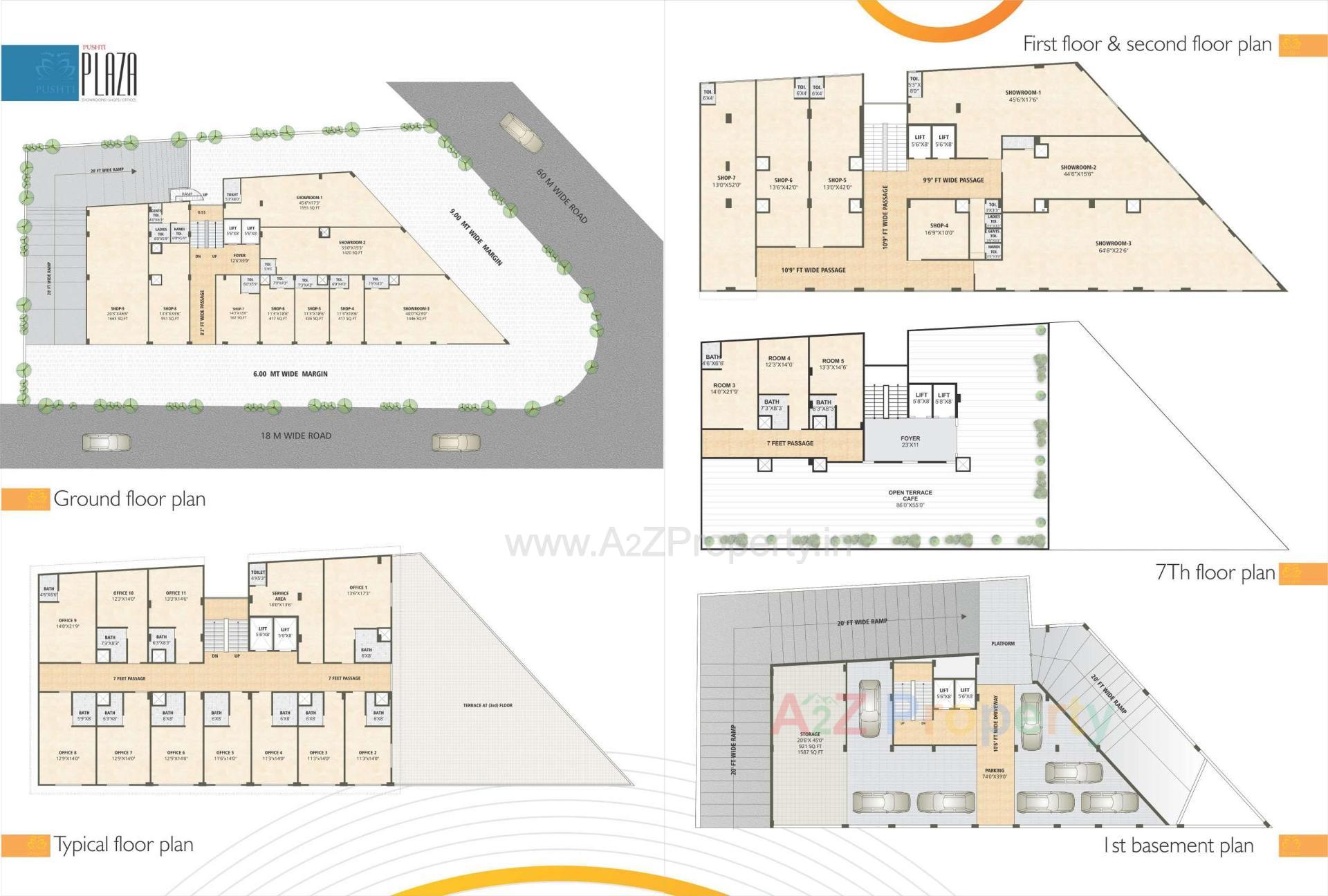 Layout of real estate project Pushti Plaza located at Ahmedabad, Ahmedabad, Gujarat