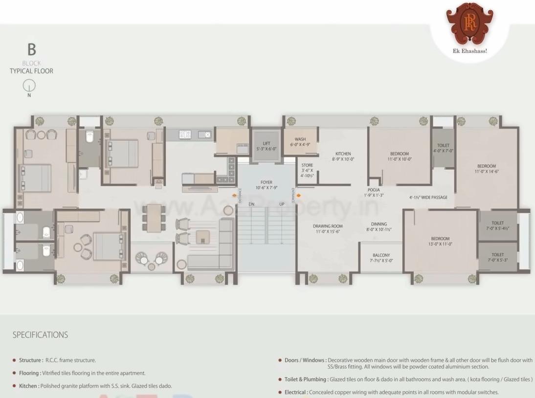 Layout of real estate project Raajpearl Royal located at Chandkheda, Ahmedabad, Gujarat