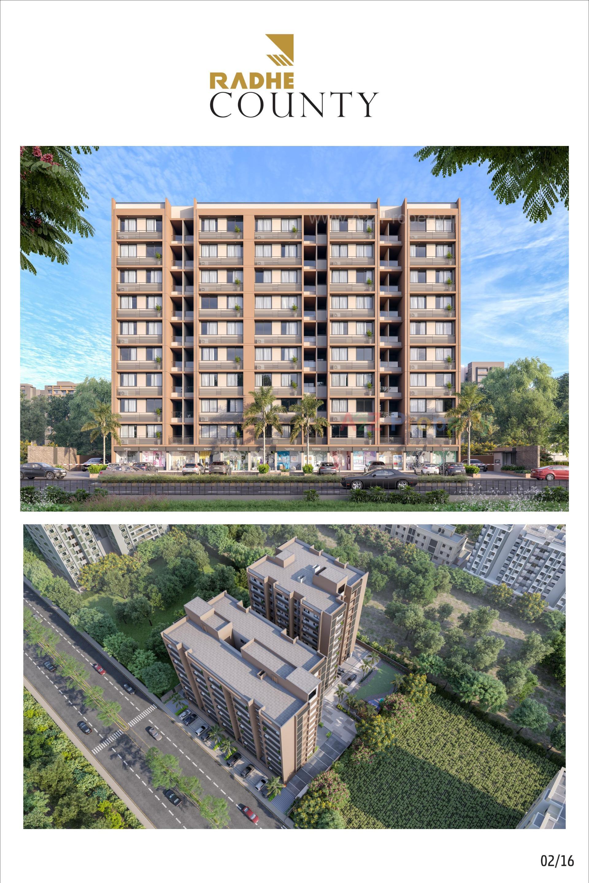 3D Elevation of real estate project Radhe County located at Hathijan, Ahmedabad, Gujarat