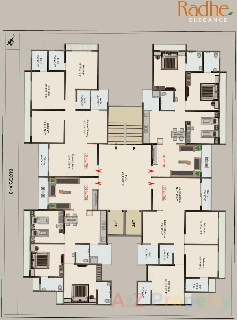 Layout of real estate project Radhe Elegance located at Hathijan, Ahmedabad, Gujarat