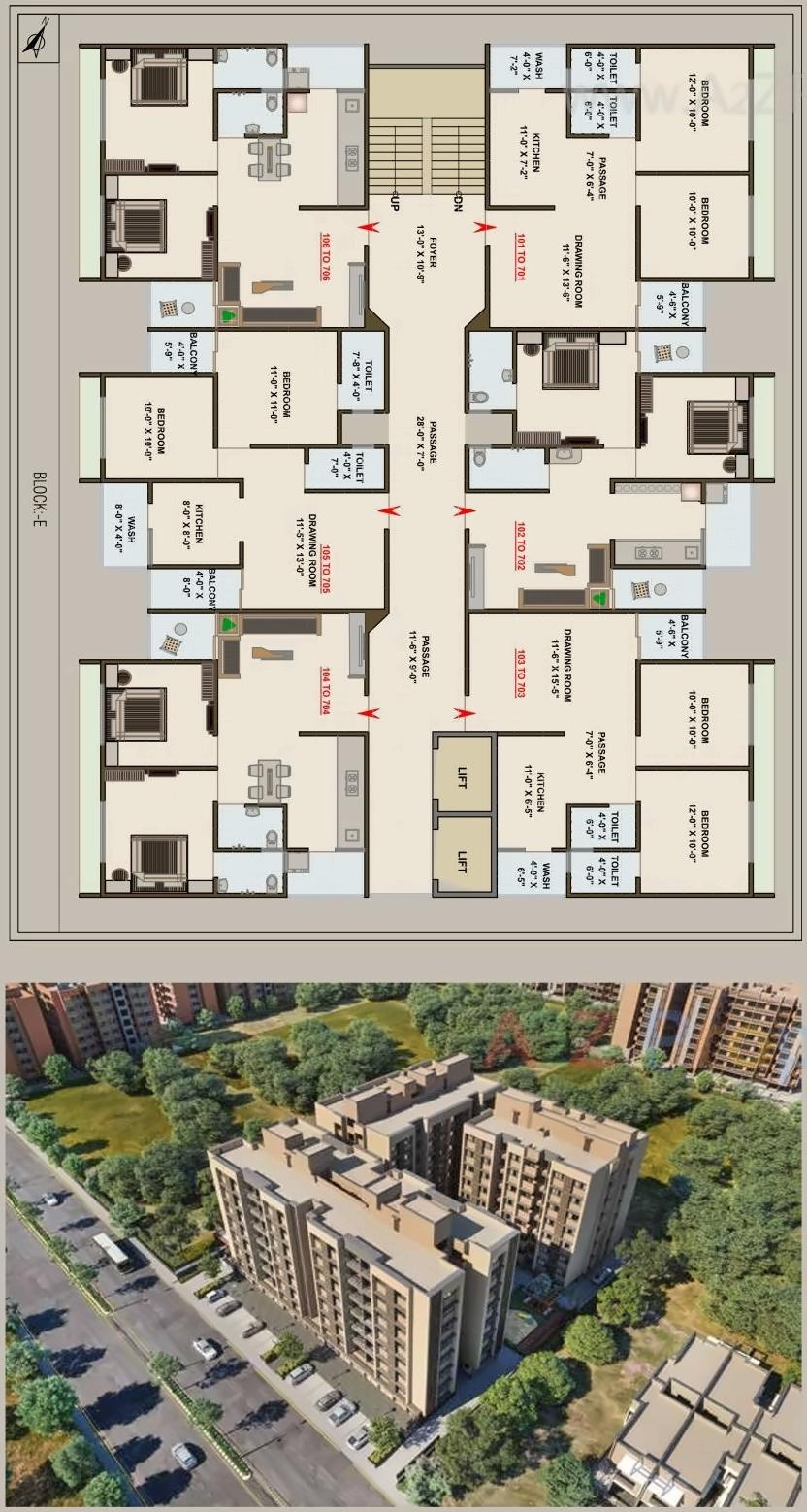 Layout of real estate project Radhe Elegance located at Hathijan, Ahmedabad, Gujarat