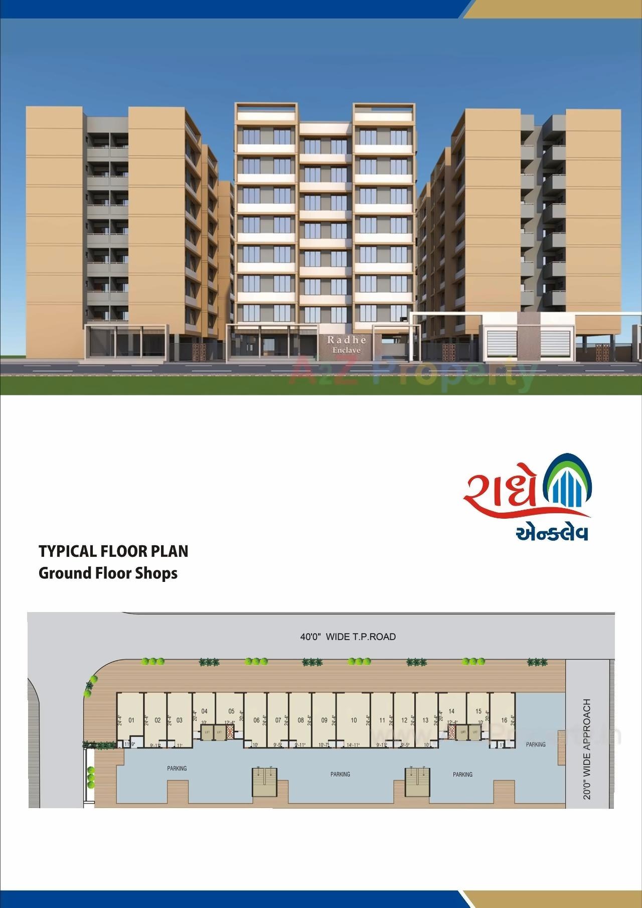 Layout of real estate project Radhe Enclave located at Vatva, Ahmedabad, Gujarat