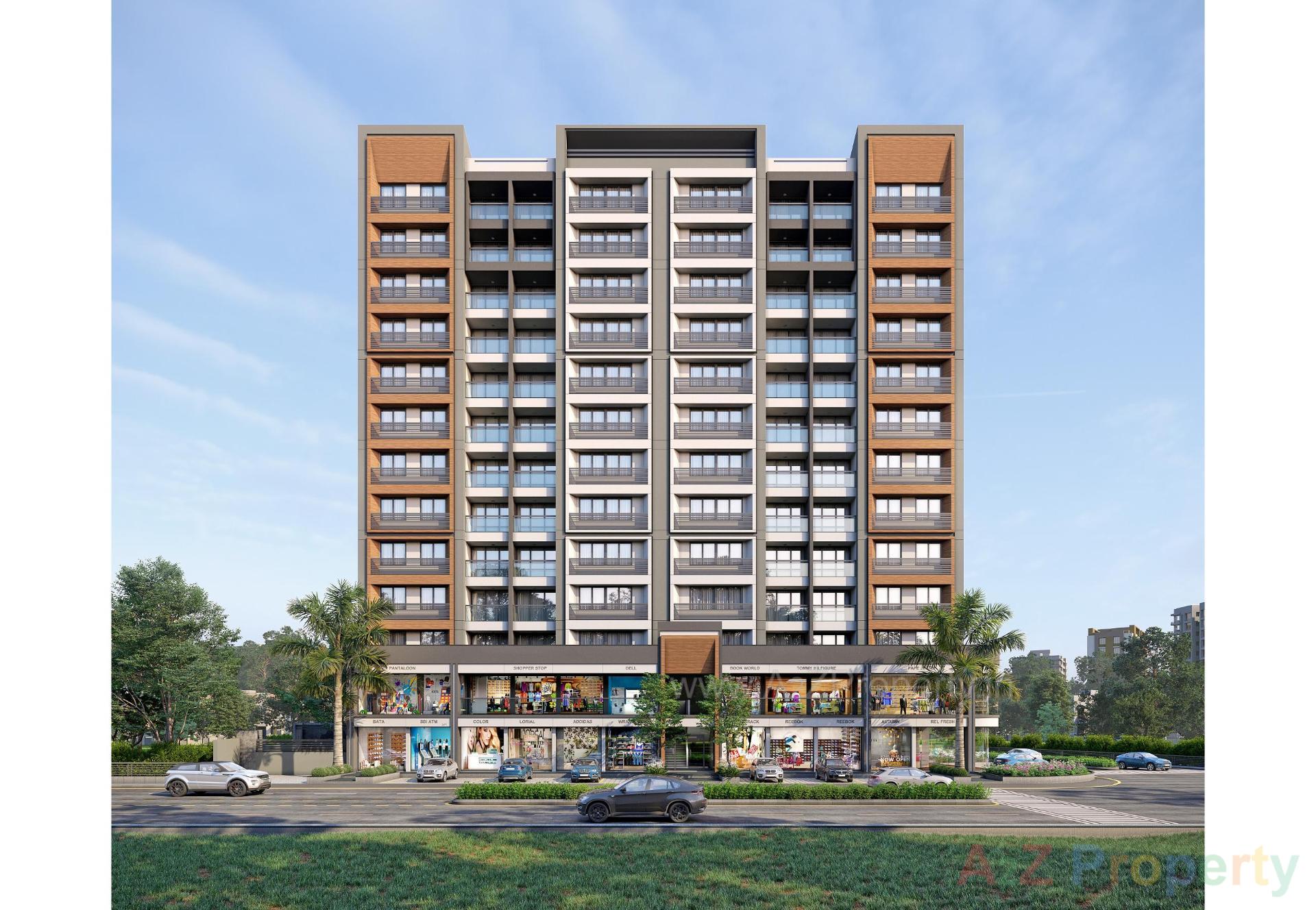 3D Elevation of real estate project Radhe Exotica located at Sanand, Ahmedabad, Gujarat