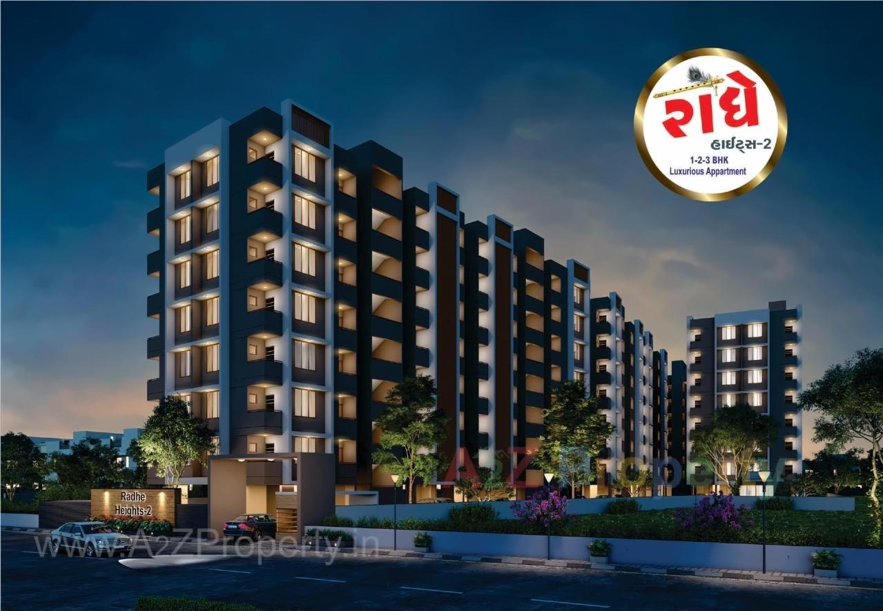 3D Elevation of real estate project Radhe Heights located at Vinzol, Ahmedabad, Gujarat