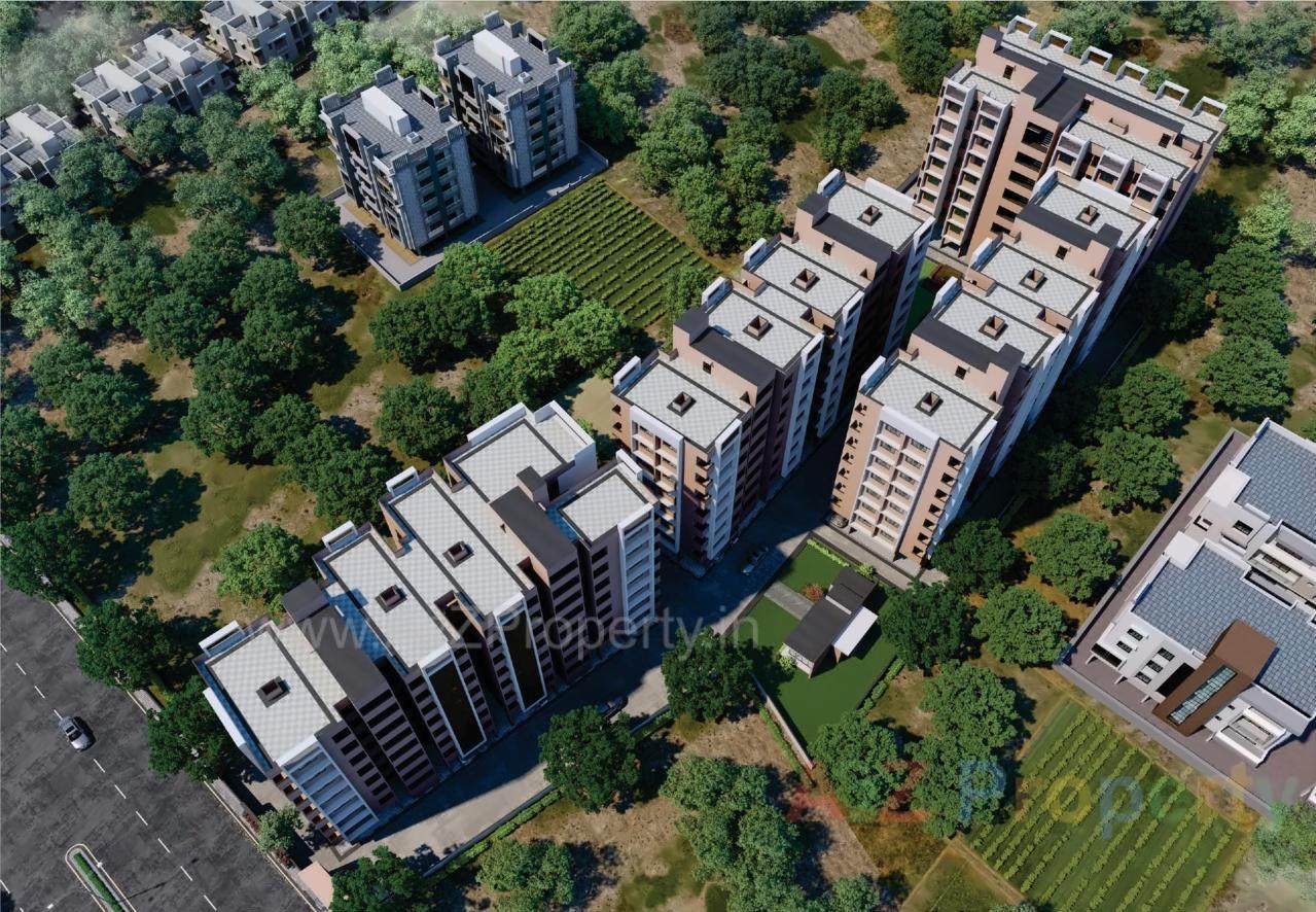 3D Elevation of real estate project Radhe Heights located at Vinzol, Ahmedabad, Gujarat