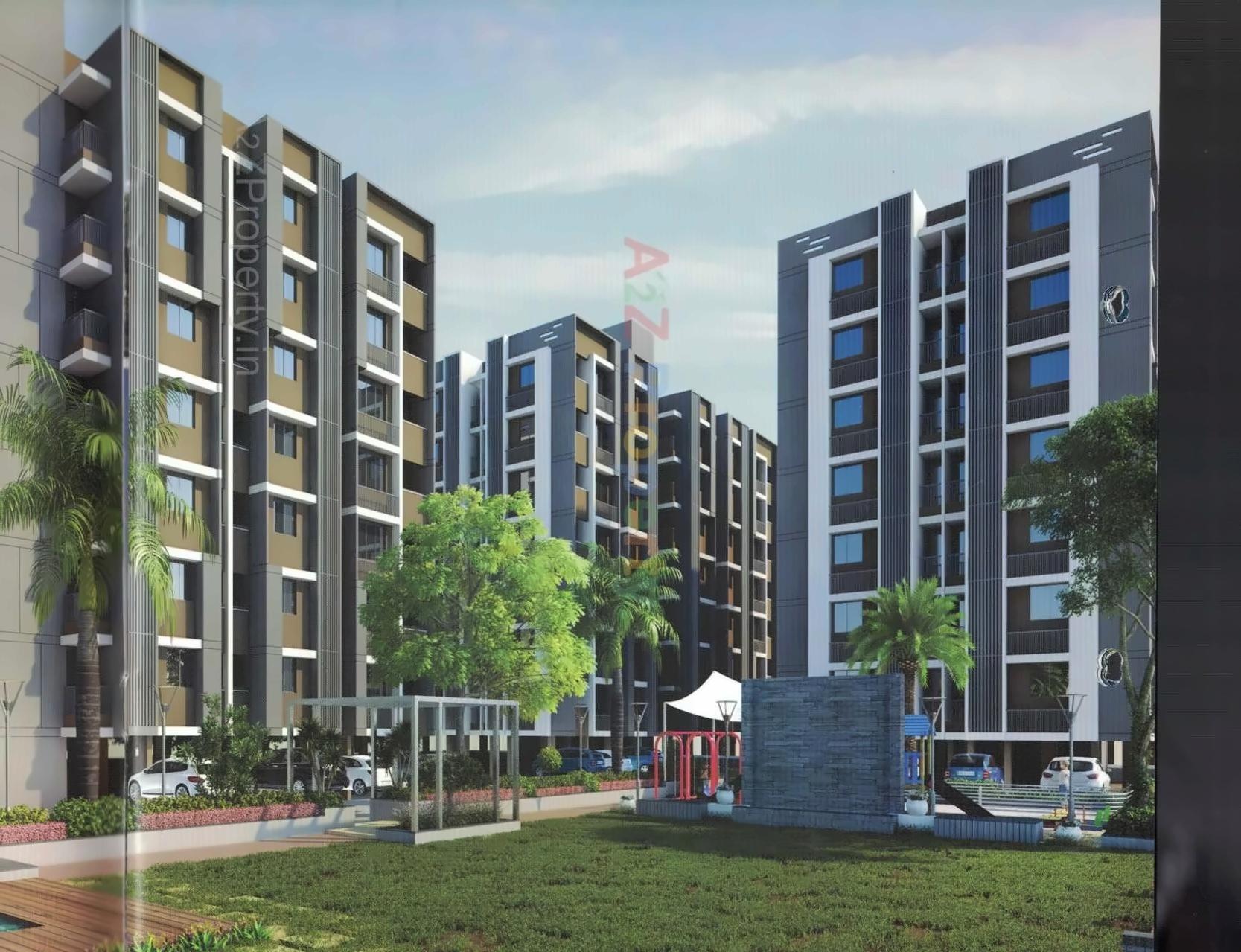 3D Elevation of real estate project Radhe Om City located at Aslali, Ahmedabad, Gujarat