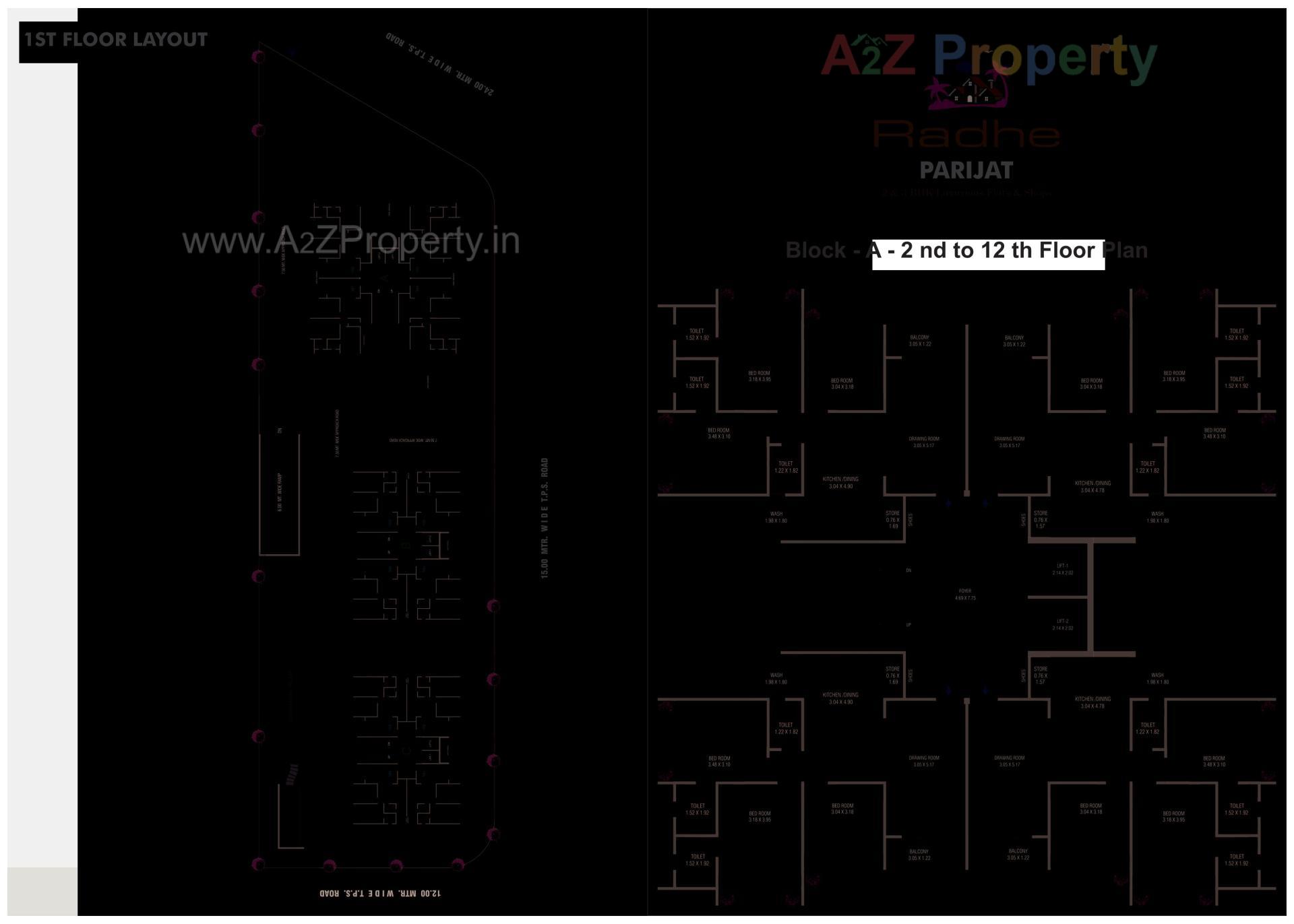 Layout of real estate project Radhe Parijat located at Ramol, Ahmedabad, Gujarat