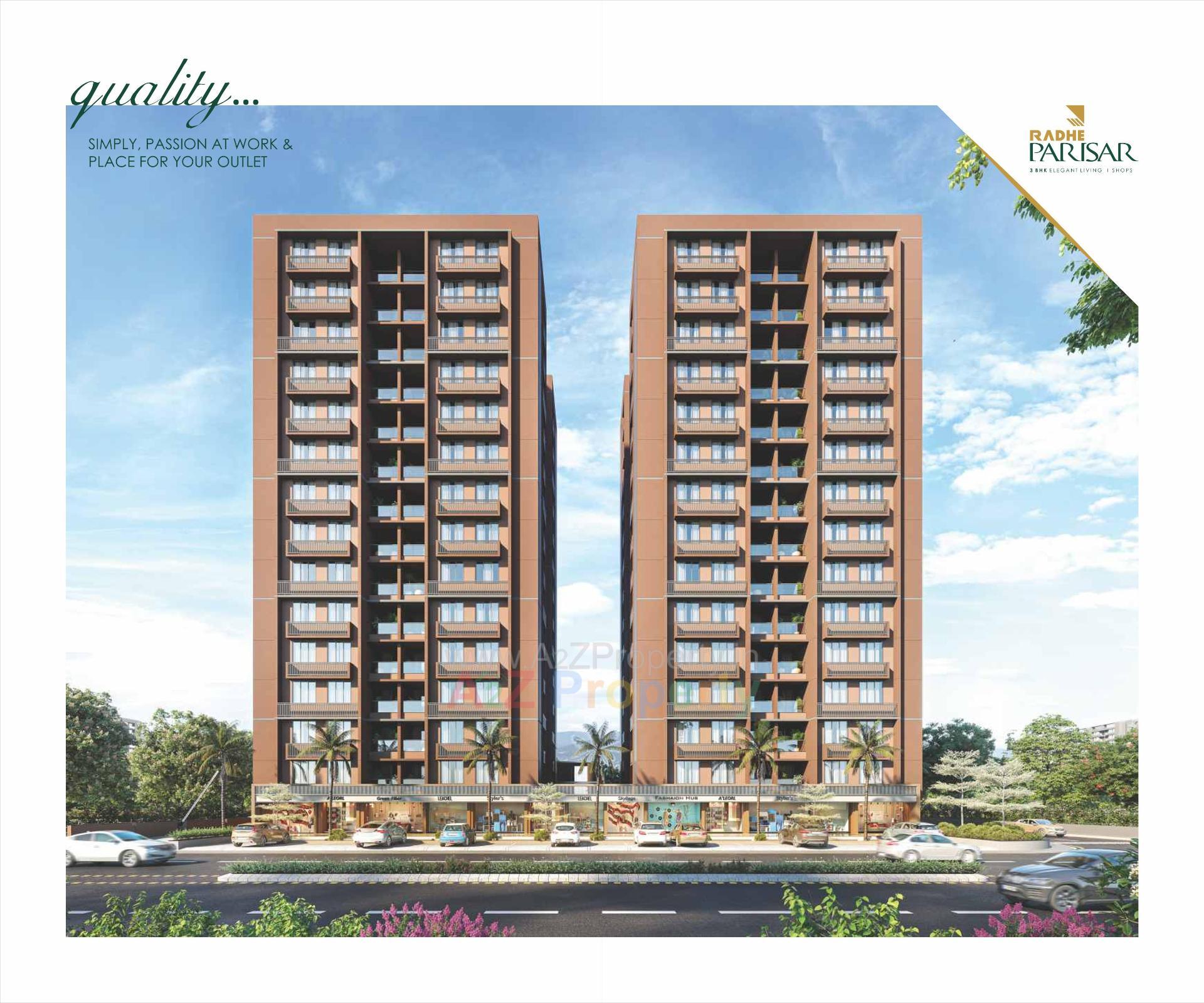 3D Elevation of real estate project Radhe Parisar located at Hathijan, Ahmedabad, Gujarat