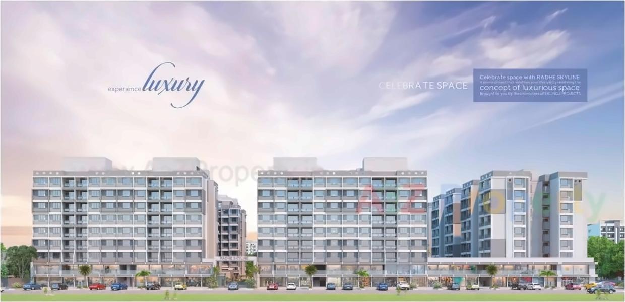 3D Elevation of real estate project Radhe Skyline located at Sanand, Ahmedabad, Gujarat