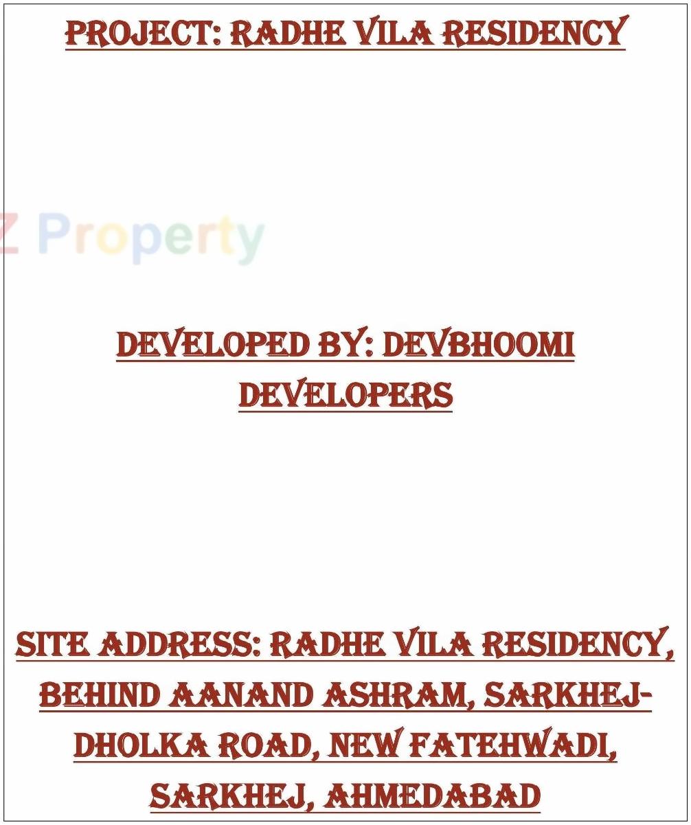  of real estate project Radhe Villa Residency located at Fathewadi, Ahmedabad, Gujarat