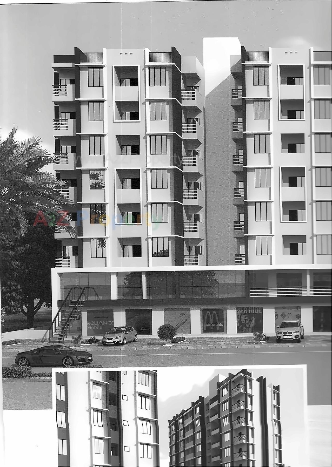 3D Elevation of real estate project Radhey Heights located at Hathijan, Ahmedabad, Gujarat