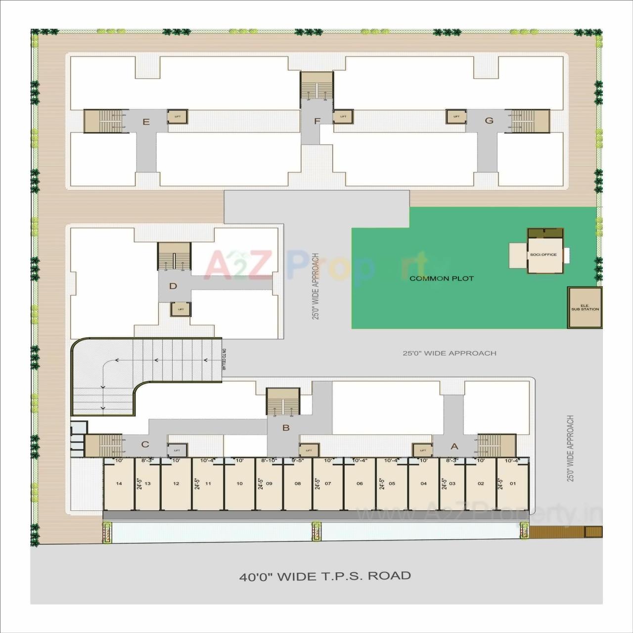 Layout of real estate project Radhey Infinity located at Vinzol, Ahmedabad, Gujarat