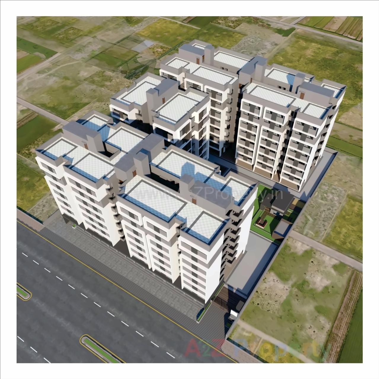 3D Elevation of real estate project Radhey Infinity located at Vinzol, Ahmedabad, Gujarat