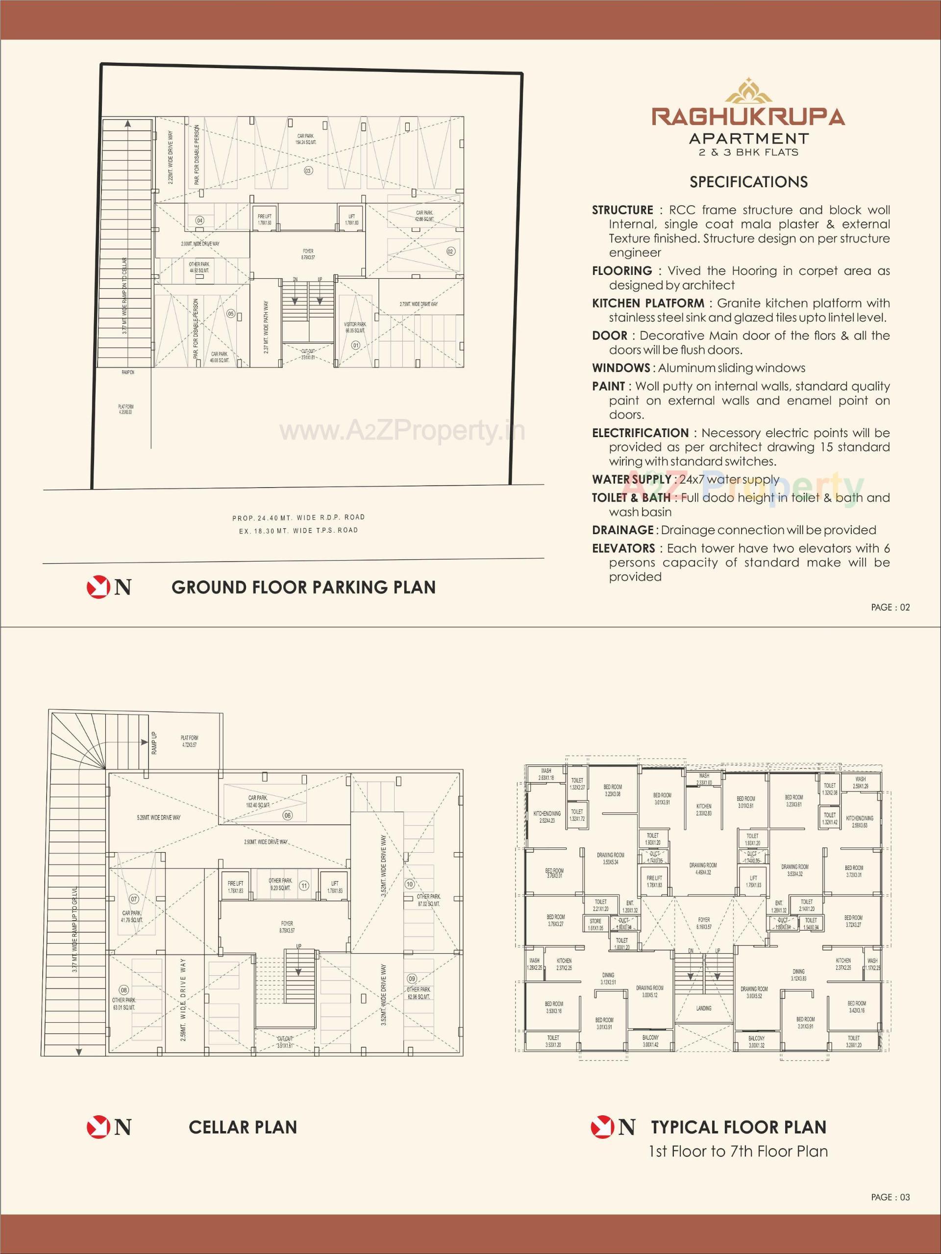 Layout of real estate project Raghukrupa Apartment located at Vasna, Ahmedabad, Gujarat