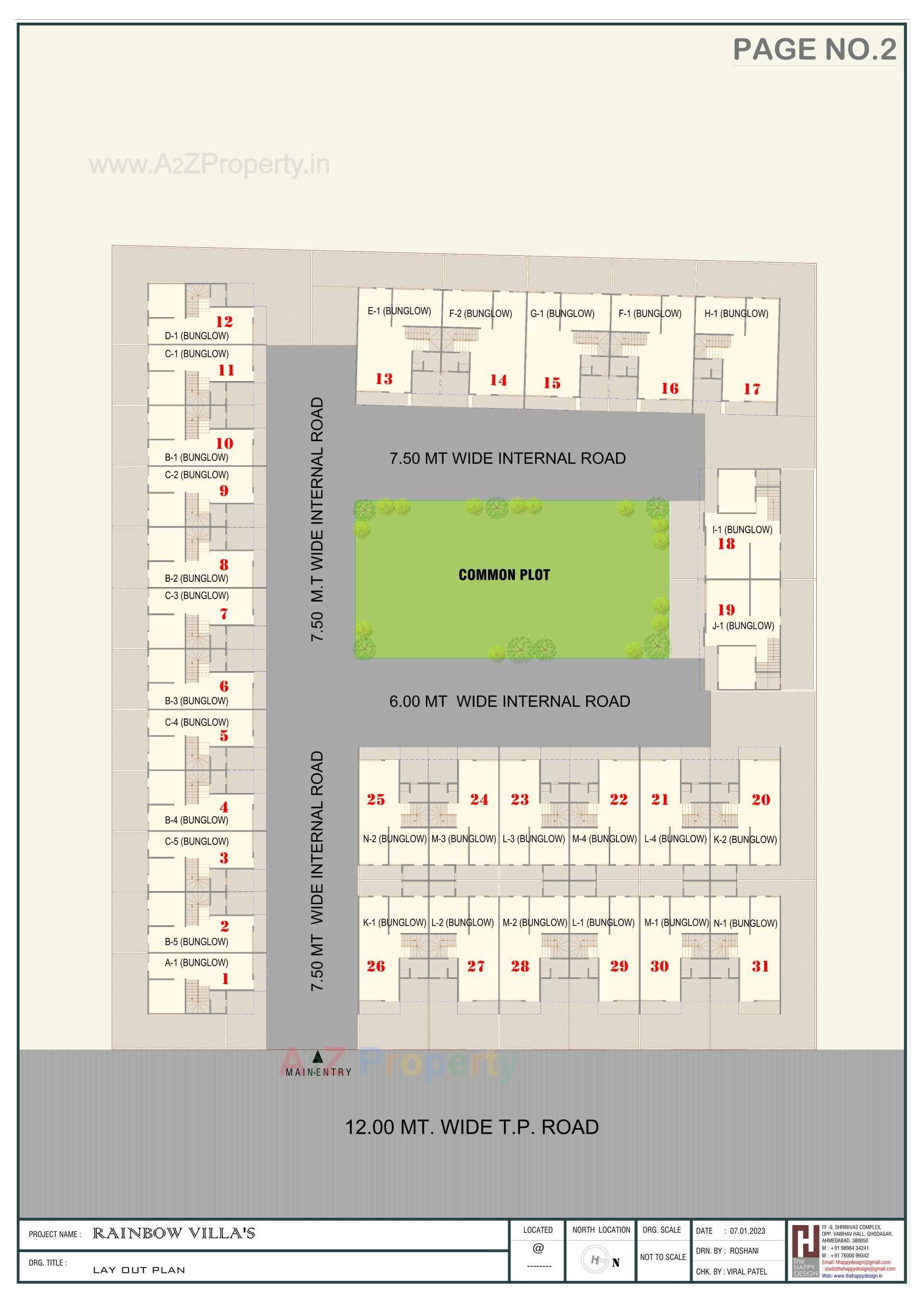 Layout of real estate project Rainbow Villas located at Lambha, Ahmedabad, Gujarat