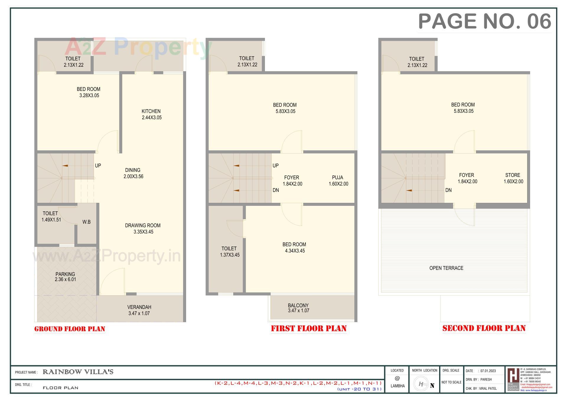 Layout of real estate project Rainbow Villas located at Lambha, Ahmedabad, Gujarat