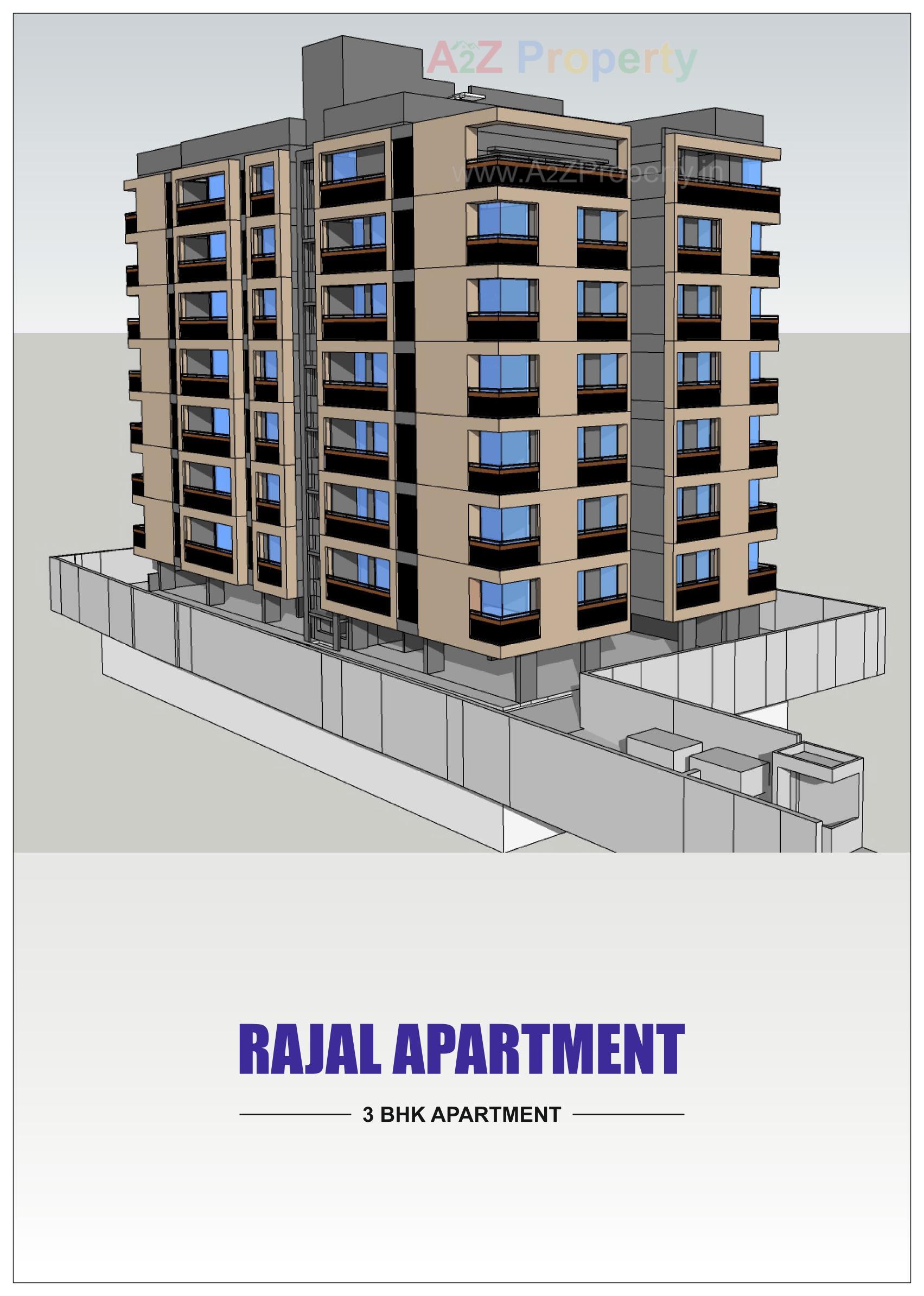 3D Elevation of real estate project Rajal Apartment located at Shekha[shekhpur, Ahmedabad, Gujarat