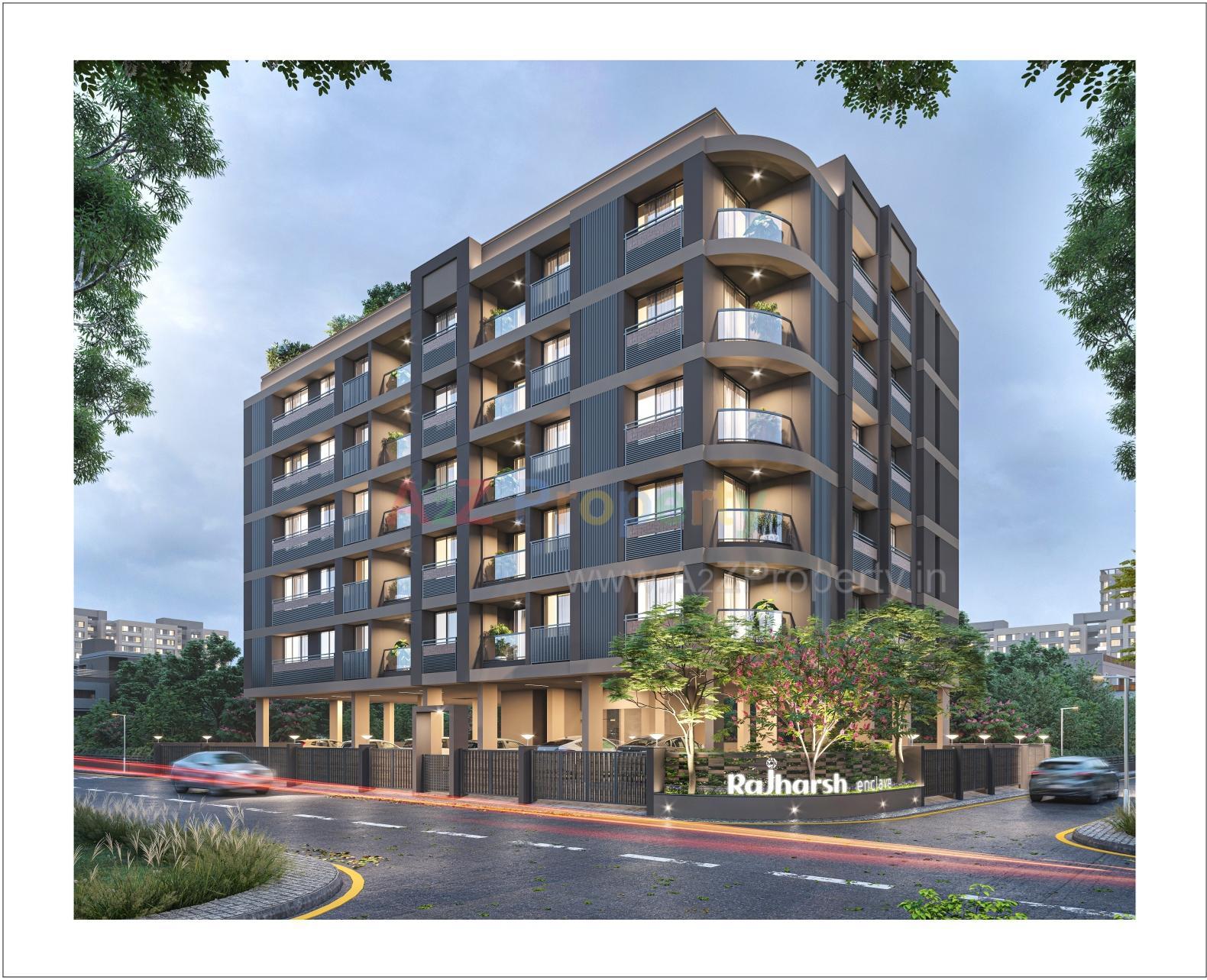 3D Elevation of real estate project Rajharsh Enclave located at Kochrub, Ahmedabad, Gujarat