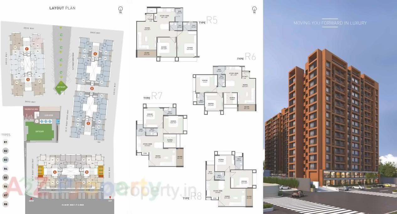 Layout of real estate project Rajshree Heights located at Bag-e-firdos, Ahmedabad, Gujarat