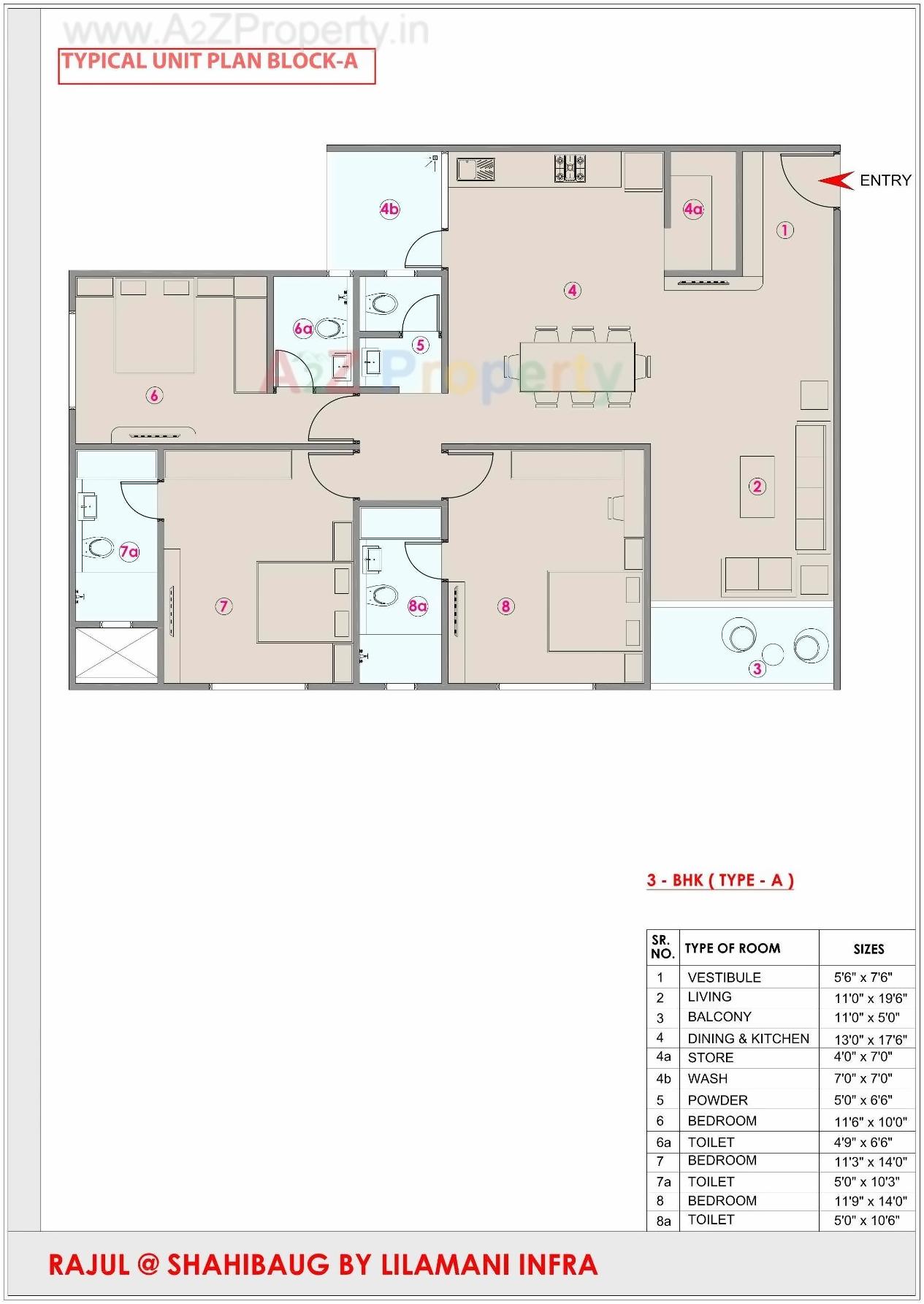 Layout of real estate project Rajul located at Asarwa, Ahmedabad, Gujarat