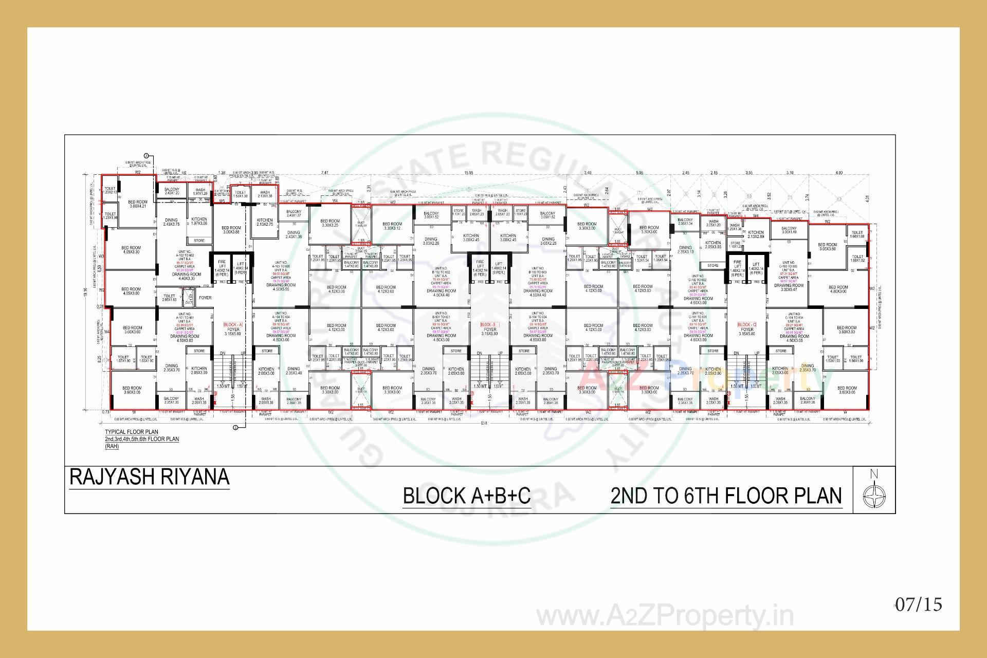 Layout of real estate project Rajyash Riyana located at Vasna, Ahmedabad, Gujarat