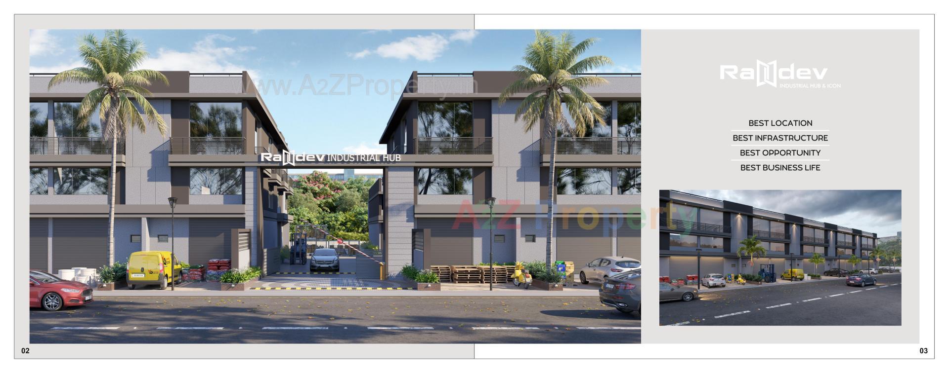 3D Elevation of real estate project Ramdev Industrial Hub   Ramdev Icon located at Nikol, Ahmedabad, Gujarat