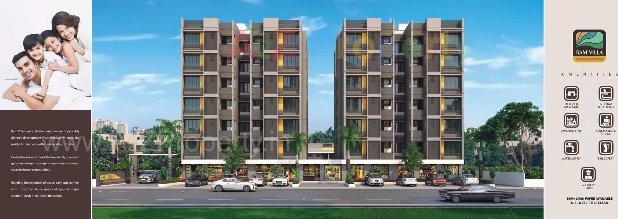 3D Elevation of real estate project Ramvilla Appts   Raw House Duplex located at Singrva, Ahmedabad, Gujarat