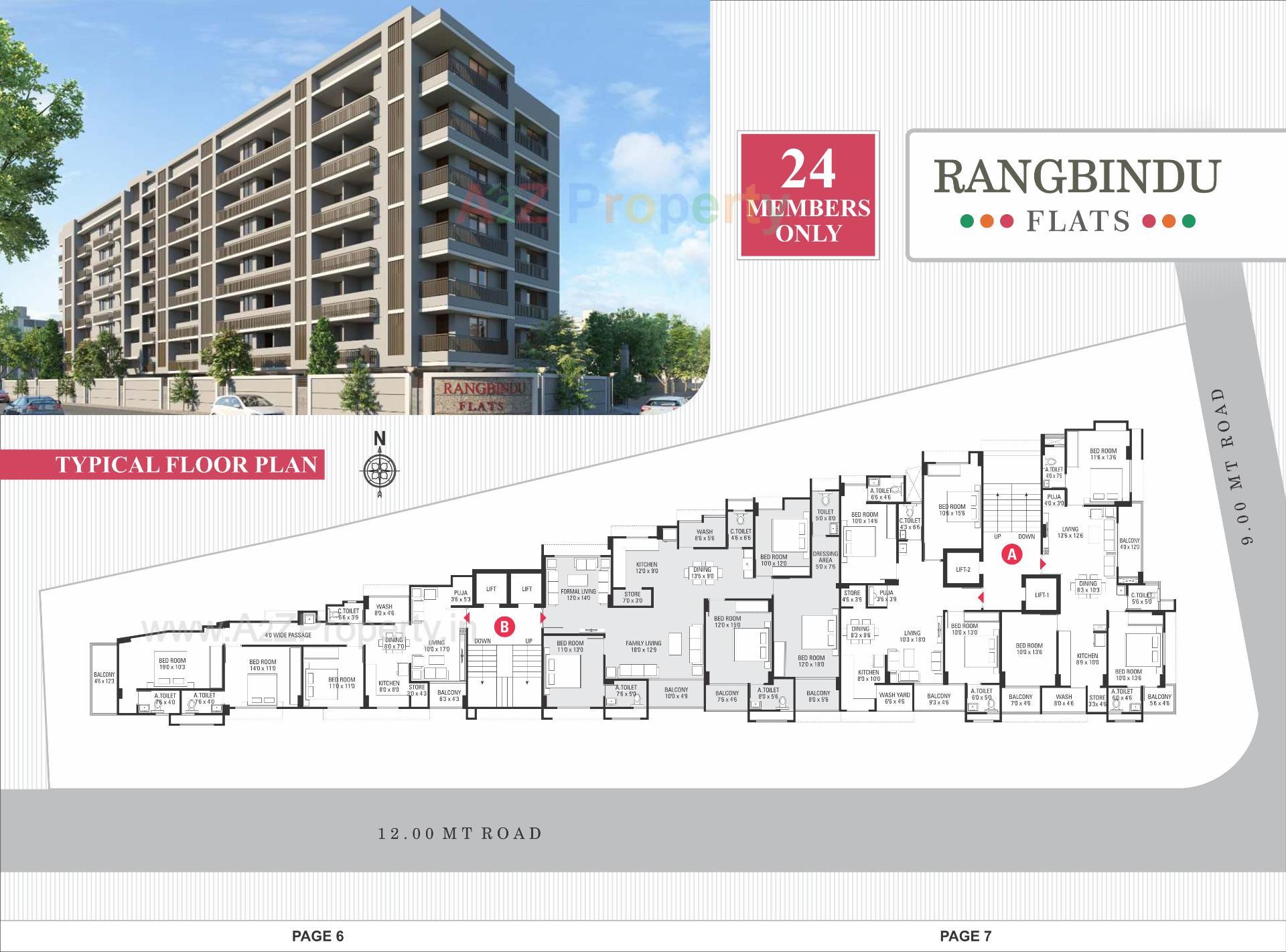 Layout of real estate project Rangbindu Flats located at Dariyapur-kazipur, Ahmedabad, Gujarat