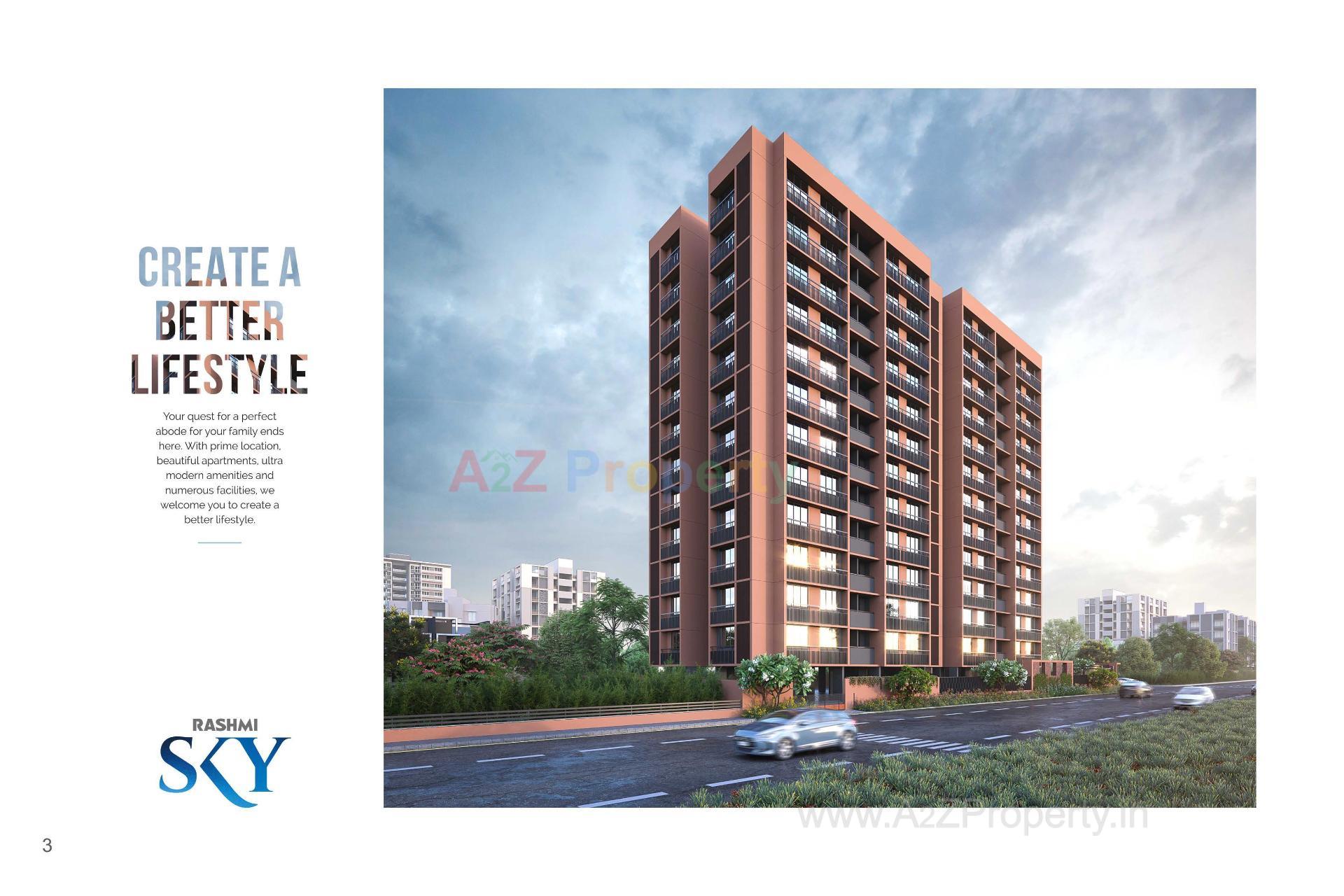 3D Elevation of real estate project Rashmi Sky located at Vatva, Ahmedabad, Gujarat