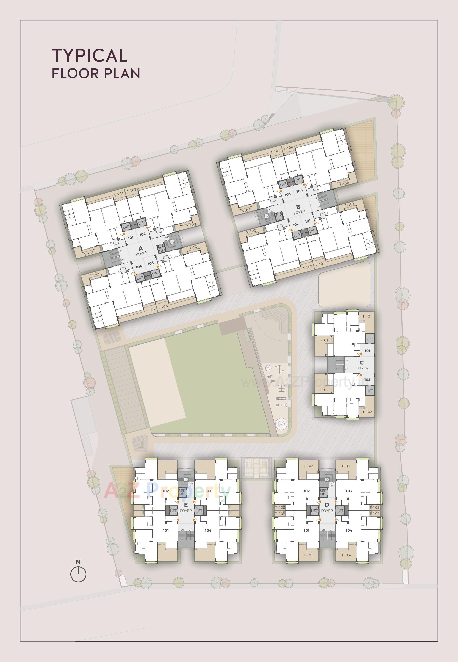 Layout of real estate project Ratnaakar Pristine located at Jodhpur, Ahmedabad, Gujarat