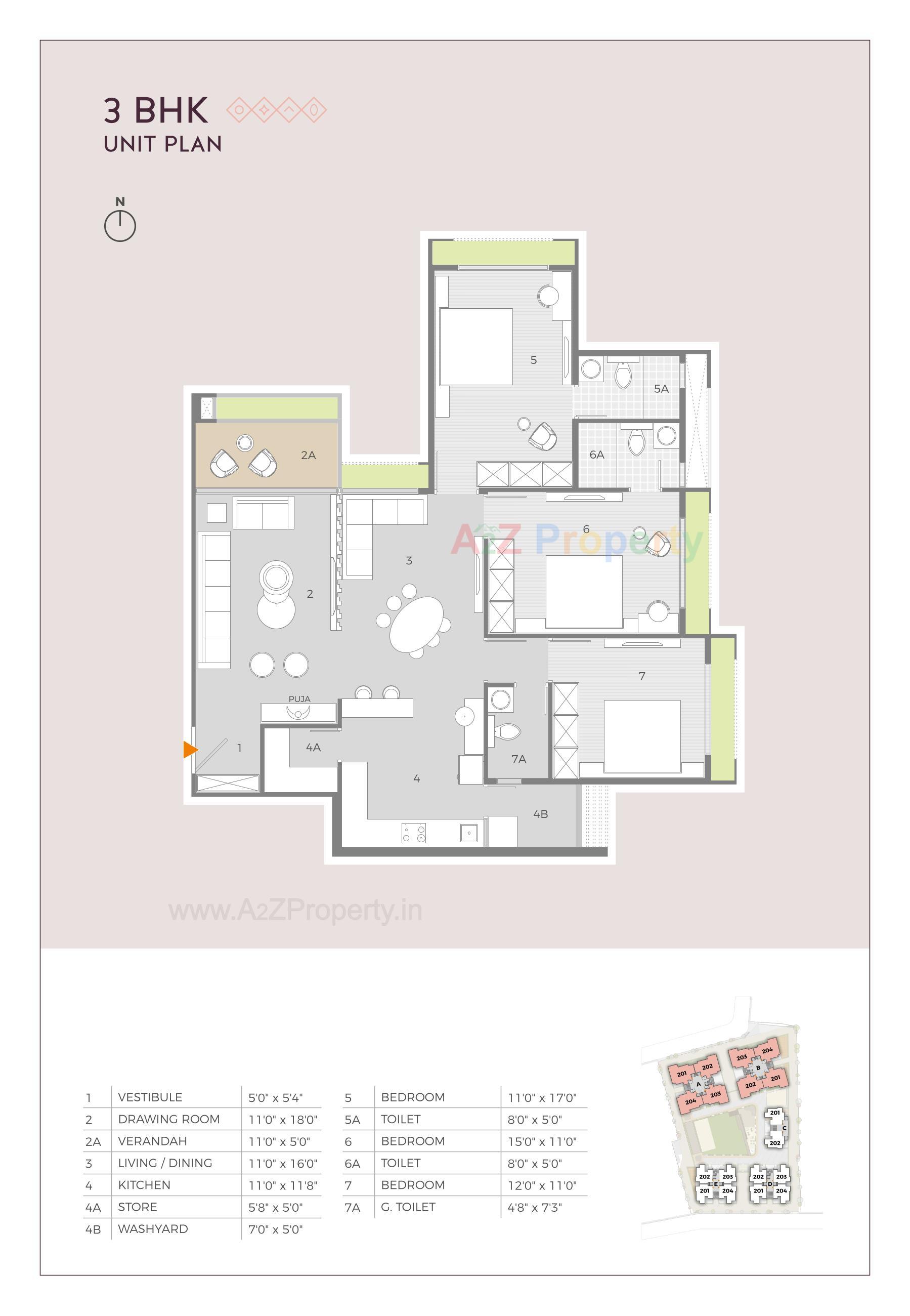 Layout of real estate project Ratnaakar Pristine located at Jodhpur, Ahmedabad, Gujarat