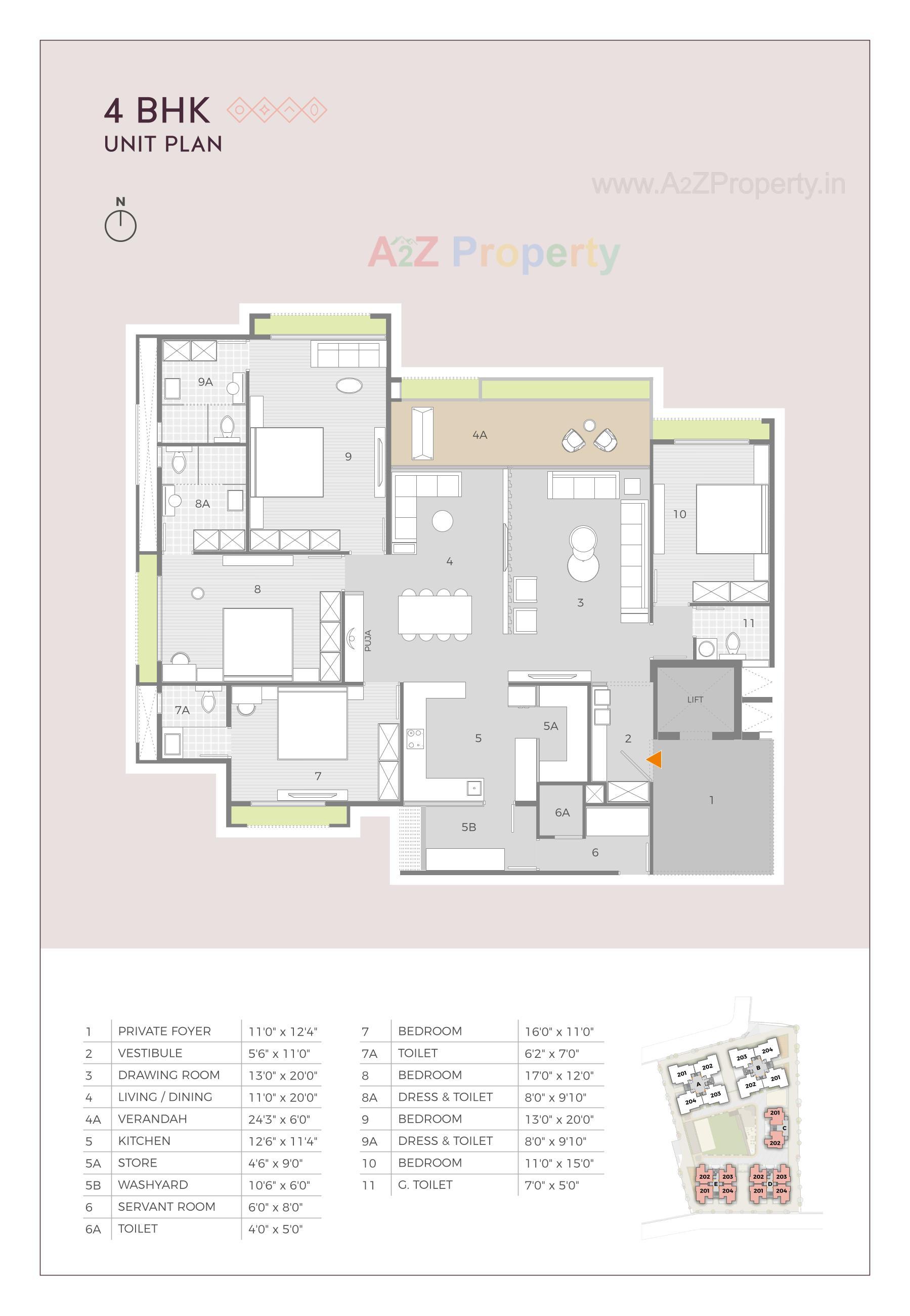 Layout of real estate project Ratnaakar Pristine located at Jodhpur, Ahmedabad, Gujarat