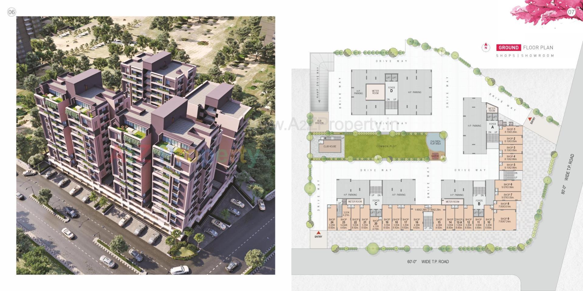 Layout of real estate project Ratnadeep Avenue located at Ranip, Ahmedabad, Gujarat