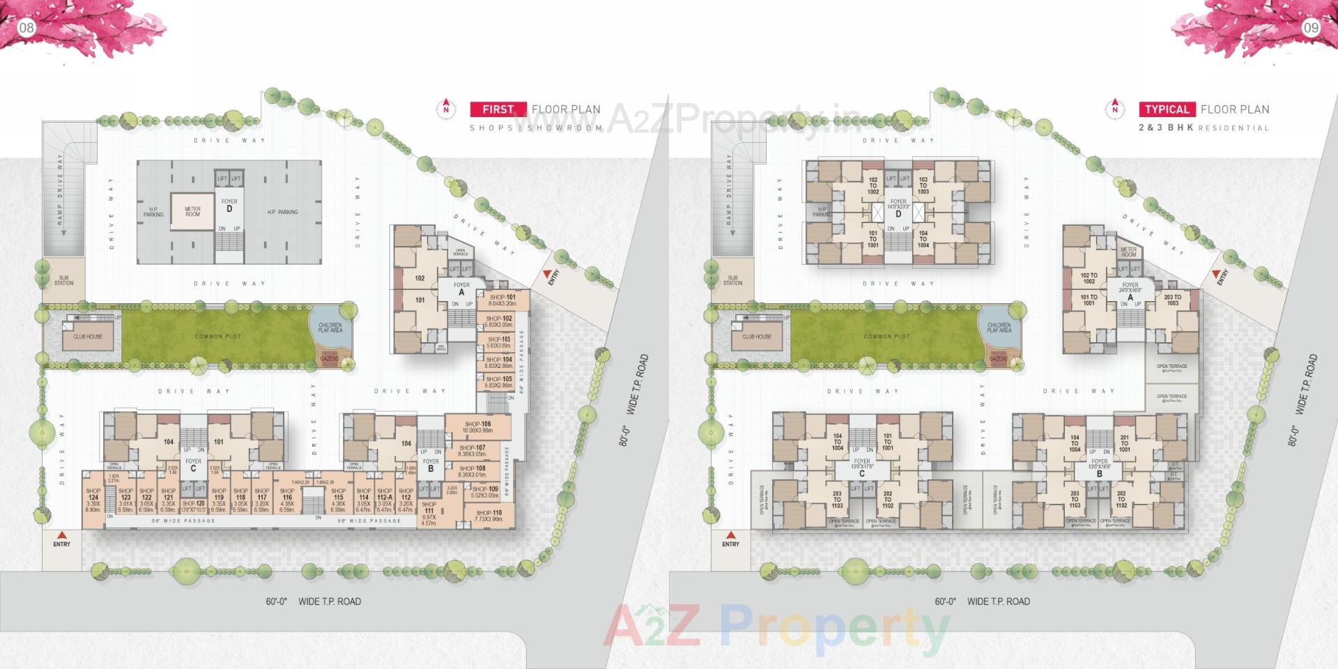 Layout of real estate project Ratnadeep Avenue located at Ranip, Ahmedabad, Gujarat