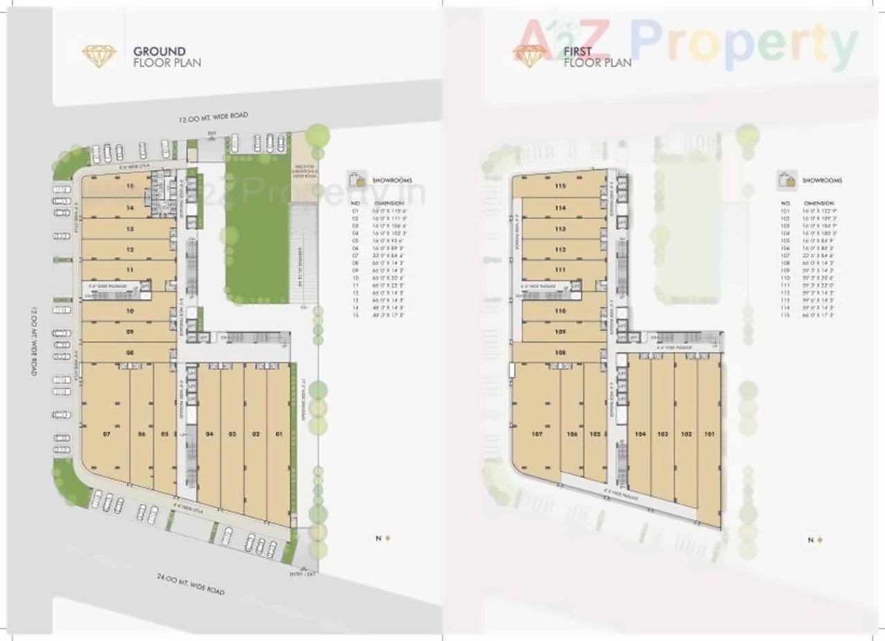 Layout of real estate project Ratnanjali Square located at Jodhpur, Ahmedabad, Gujarat