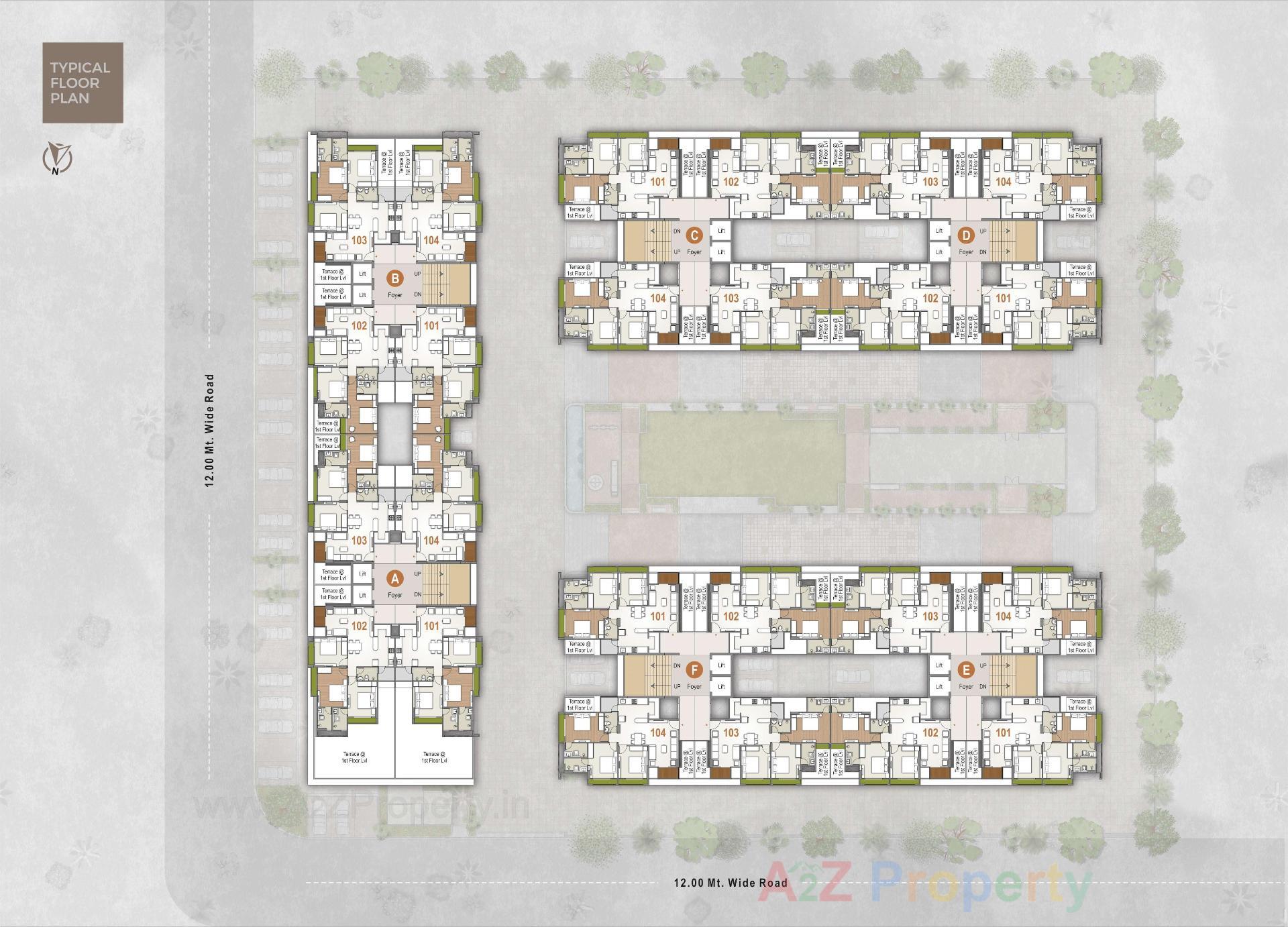 Layout of real estate project Renown located at Bopal, Ahmedabad, Gujarat