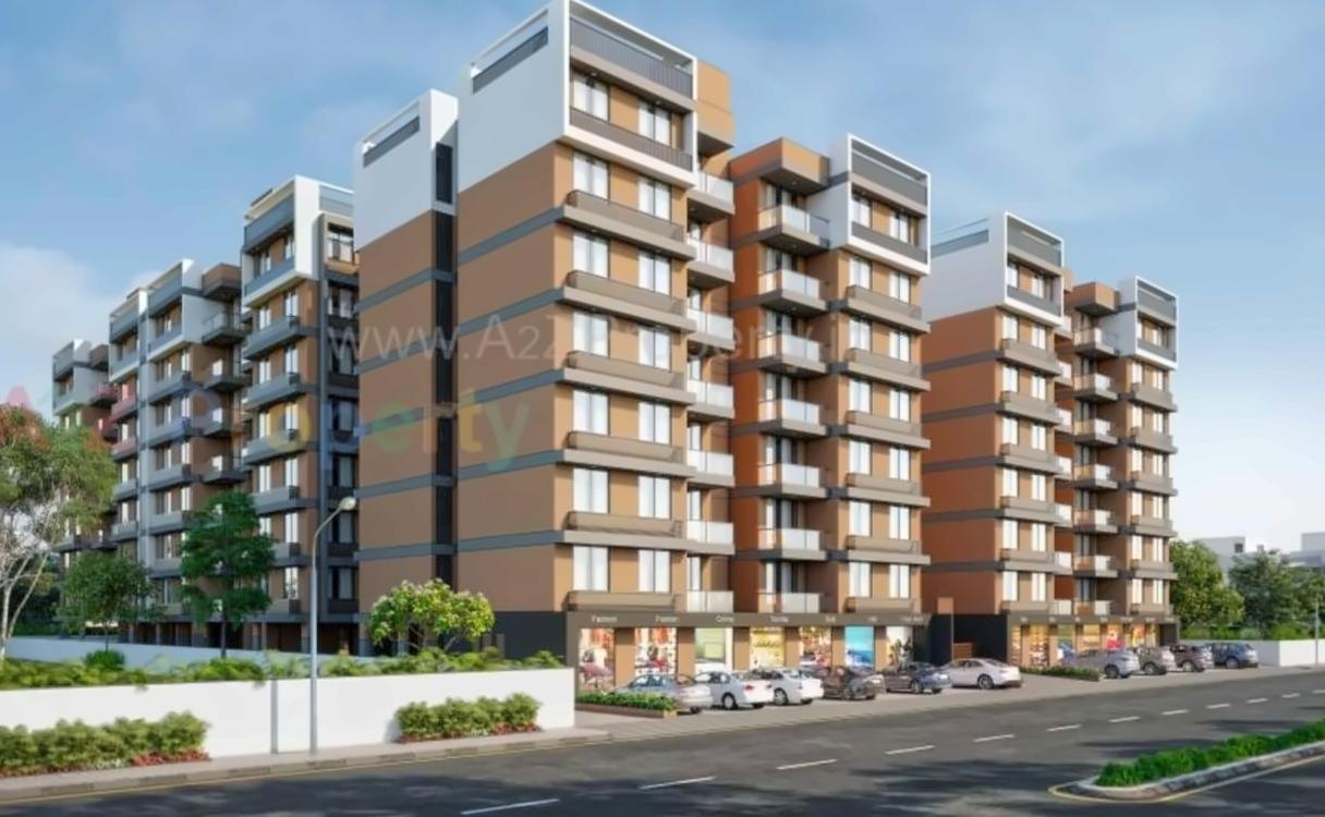 3D Elevation of real estate project Rhythm Heights located at Nana-chiloda, Ahmedabad, Gujarat