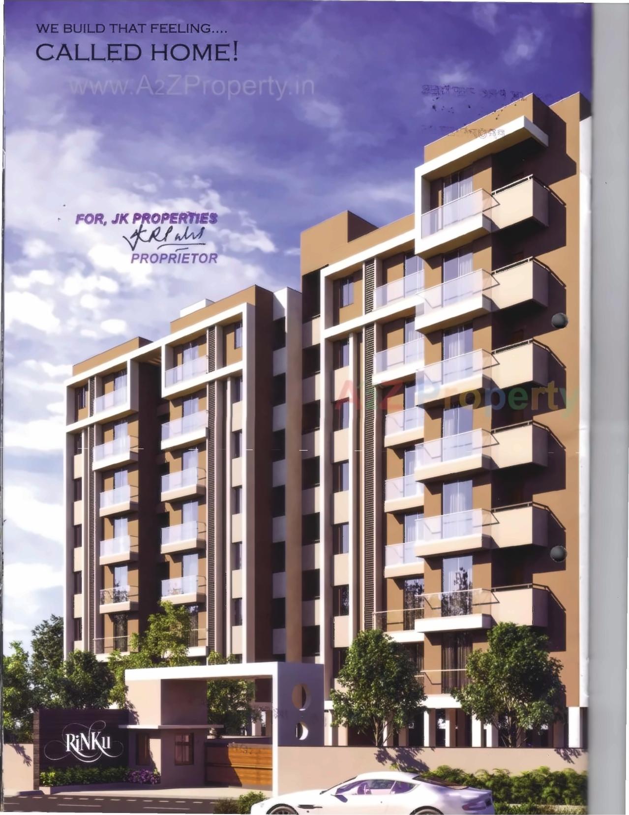 3D Elevation of real estate project Rinku Apartments located at Khokhra-mehamdavad, Ahmedabad, Gujarat
