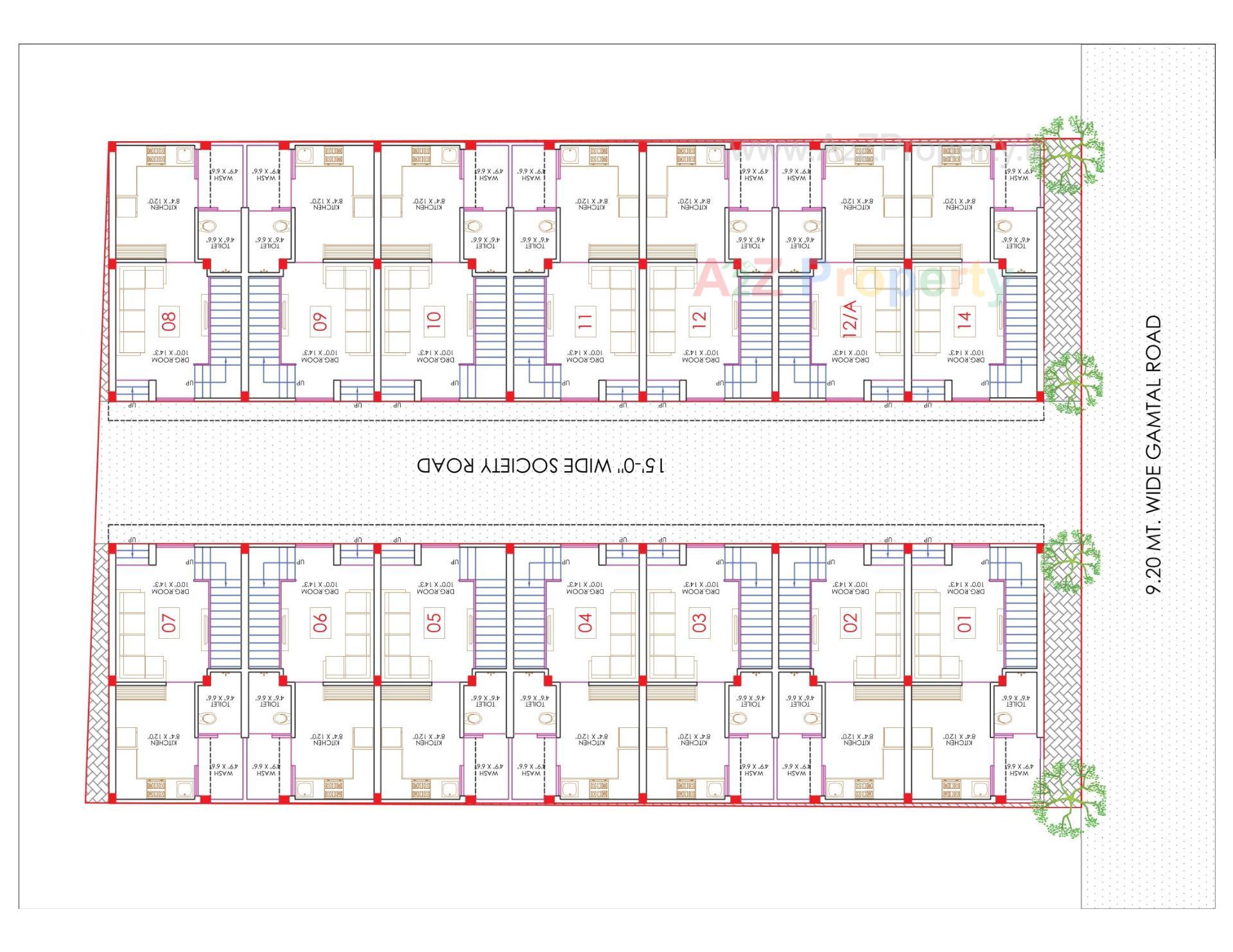 Layout of real estate project Rivaa Residency located at Fatewadi, Ahmedabad, Gujarat