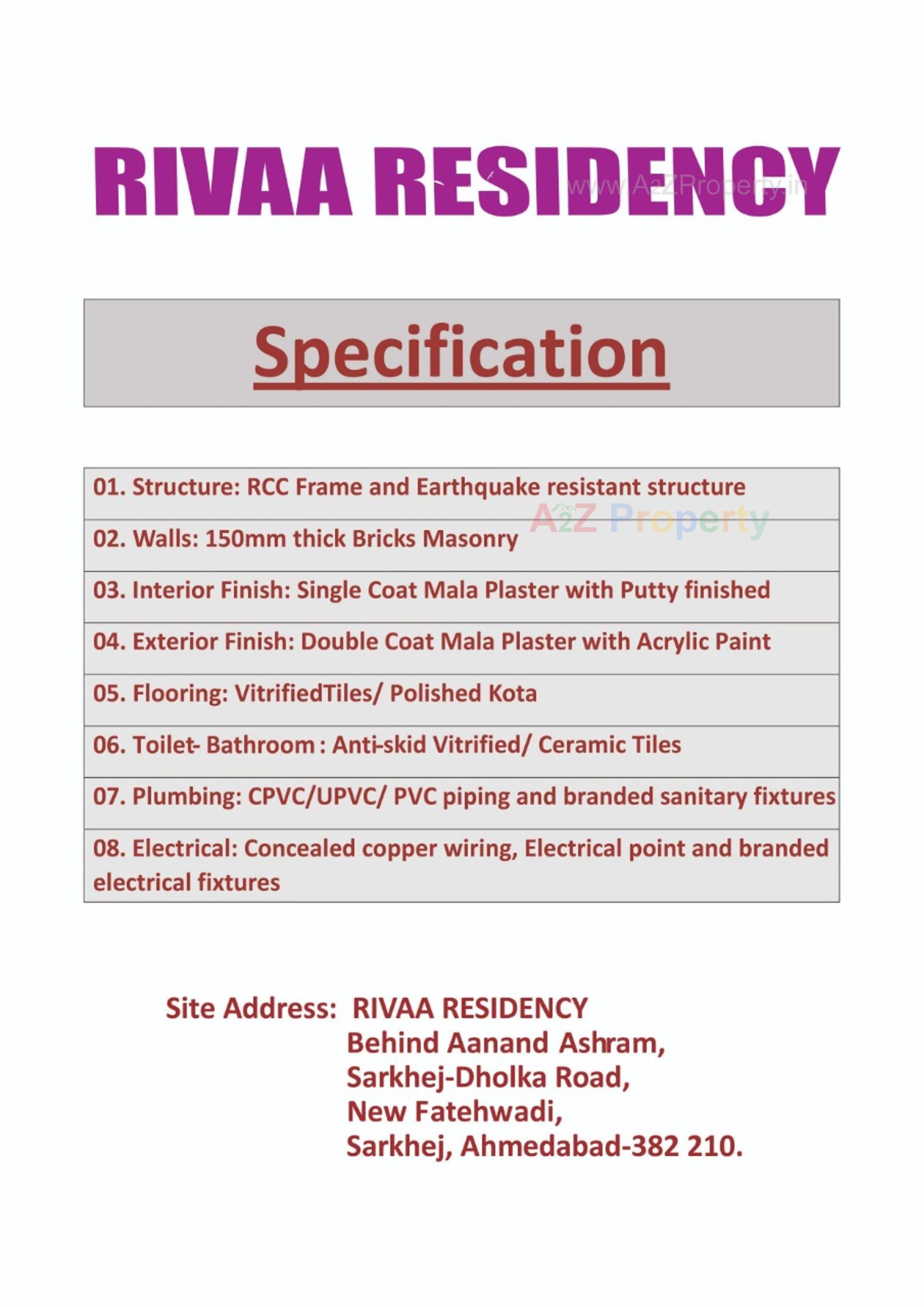  of real estate project Rivaa Residency located at Fatewadi, Ahmedabad, Gujarat