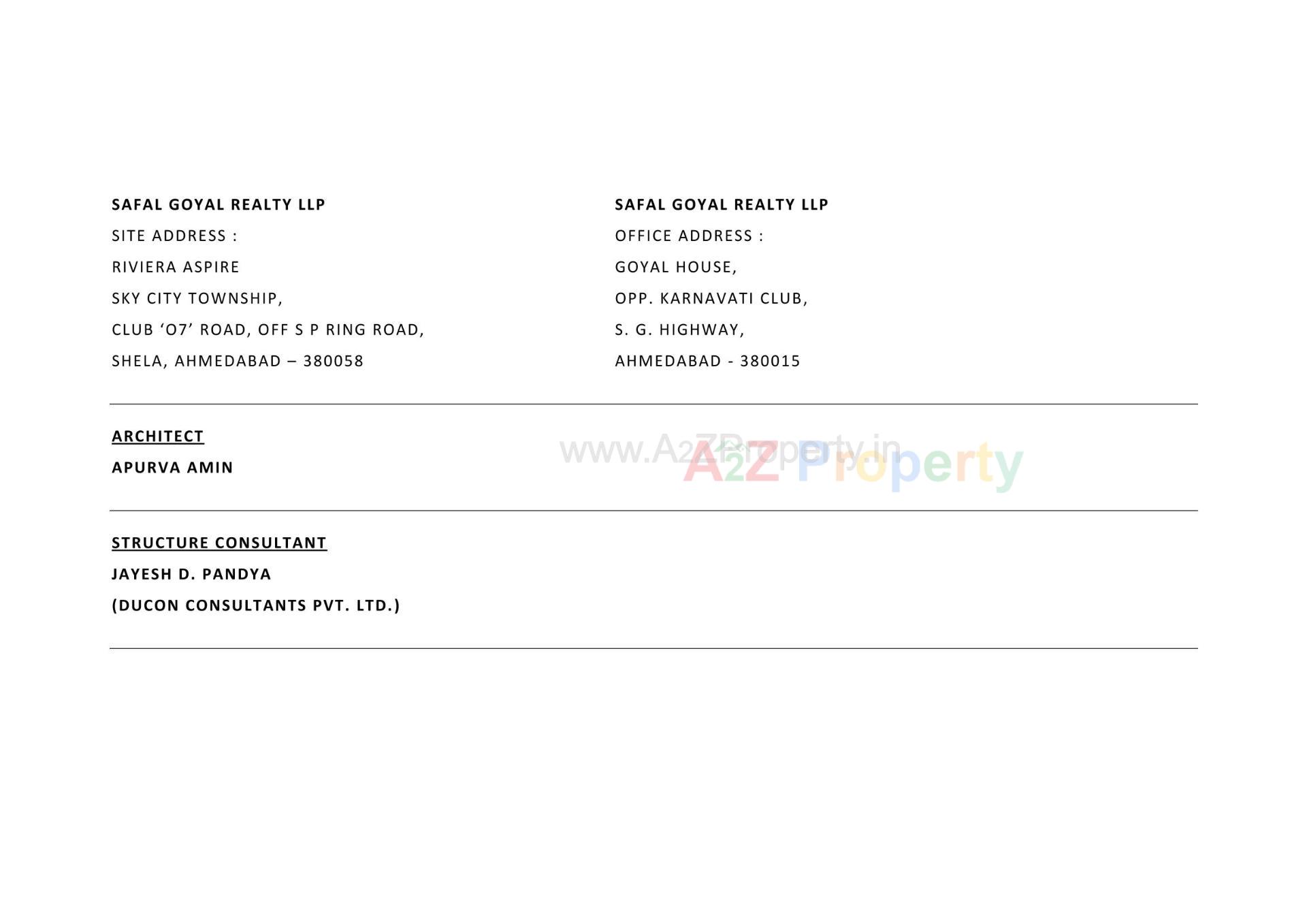  of real estate project Riviera Aspire located at Shela, Ahmedabad, Gujarat