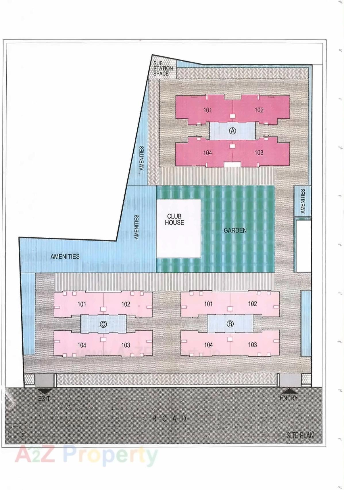 Layout of real estate project Riviera Elite located at Shela, Ahmedabad, Gujarat