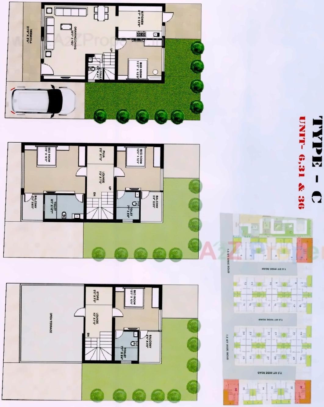 Layout of real estate project Riviera Green Bunglows located at Sanand, Ahmedabad, Gujarat